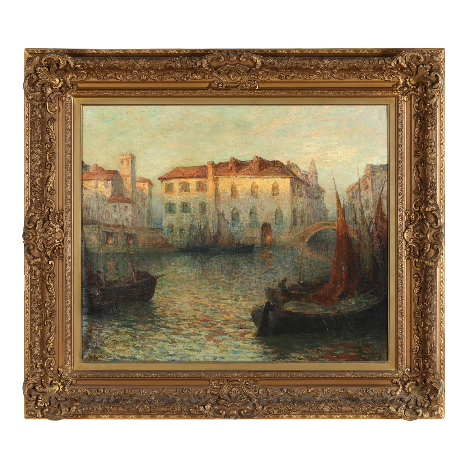 Mischa (Maurice) Askenazy (Russian American, 1888-1961), Venice: Mischa (Maurice) Askenazy (Russian American, 1888-1961), Venice oil on canvas, signed at lower left, presented in a handsome gilt composition frame. Stretcher size 25 1/4 x 30 1/4 in.; Frame dimension