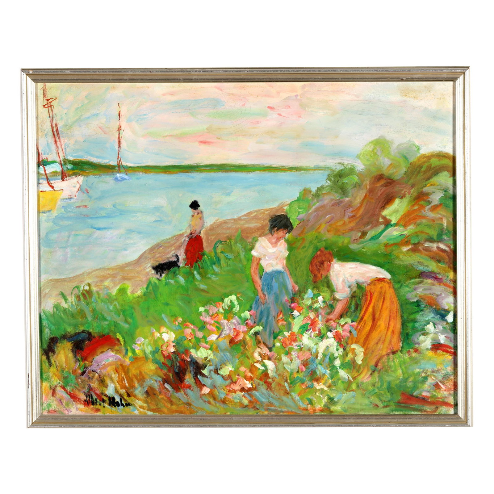 Albert Mohr (French, 1918-2001), Picking Flowers (1 of 6)