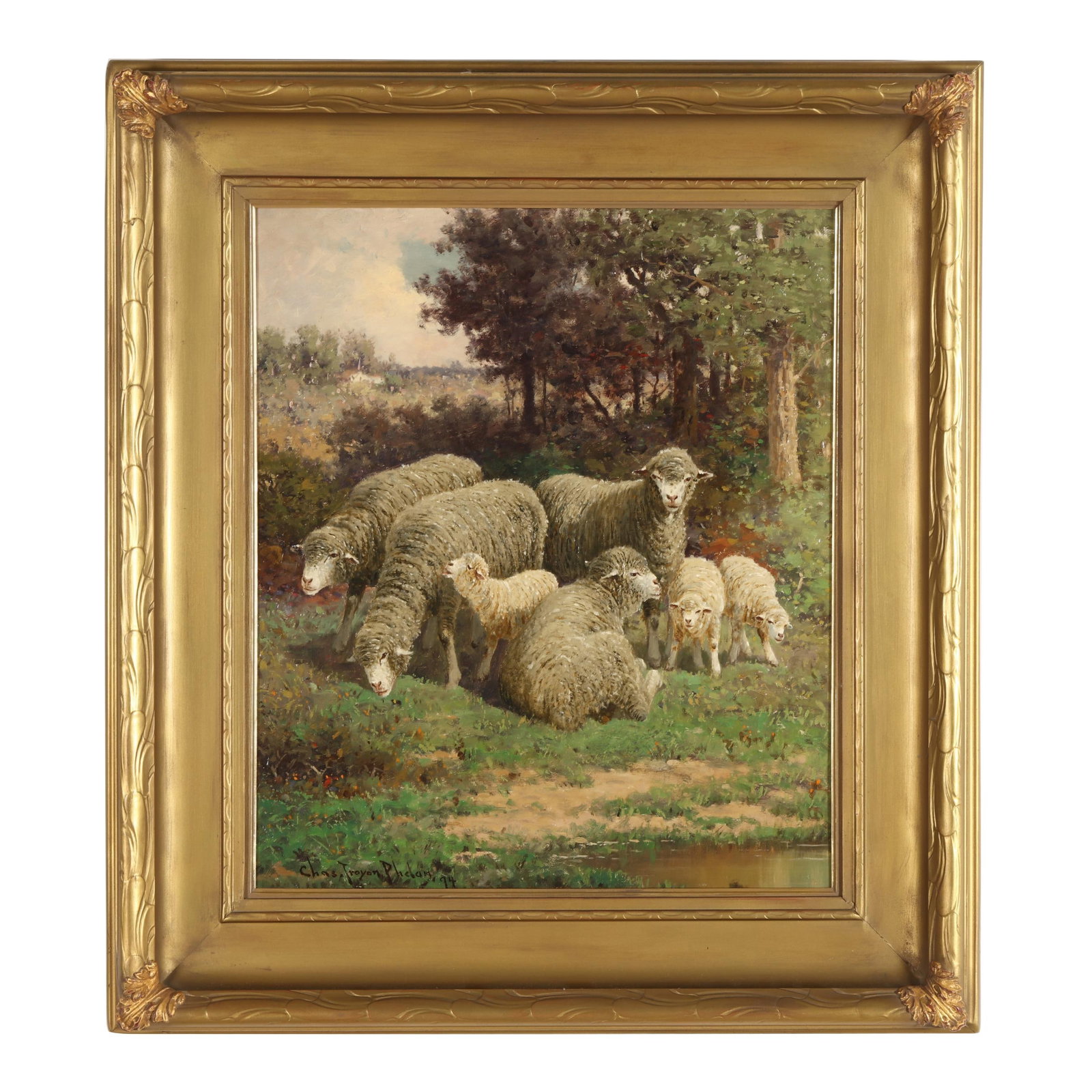 Charles Troyon Phelan (American, 1843-1907), Landscape with Sheep and Lambs (1 of 6)