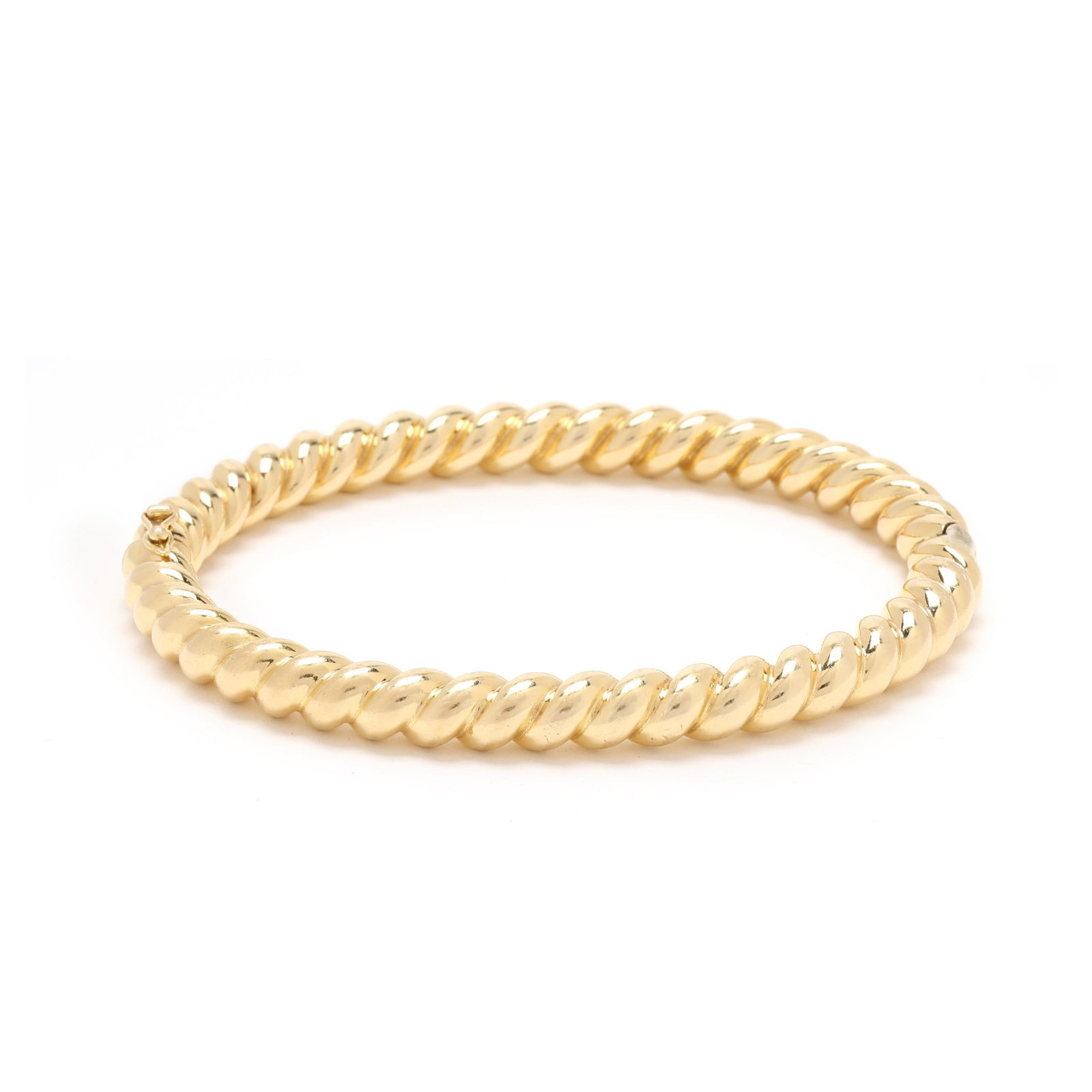 Gold Rope Twist Motif Bangle Bracelet, Italy (1 of 5)