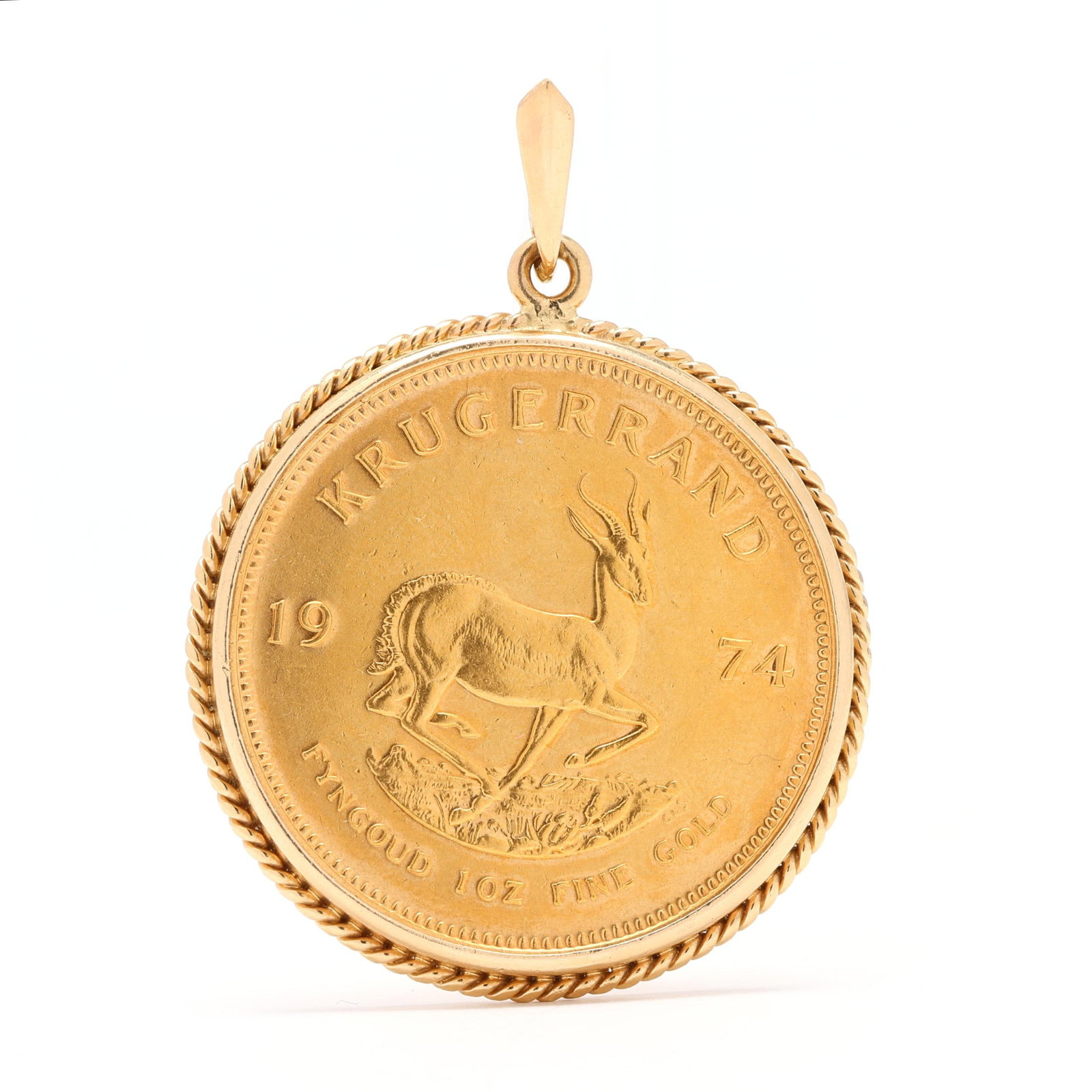 Gold South African Krugerrand Pendant (1 of 3)