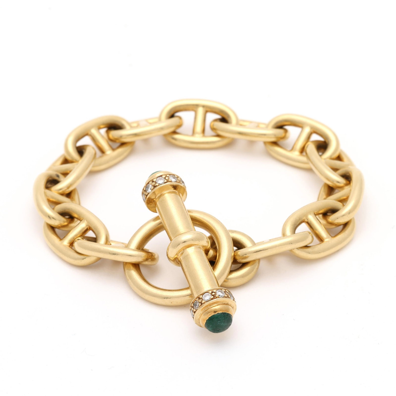 Gold, Emerald, and Diamond Mariner Link Bracelet, Lilli of Miami (1 of 7)