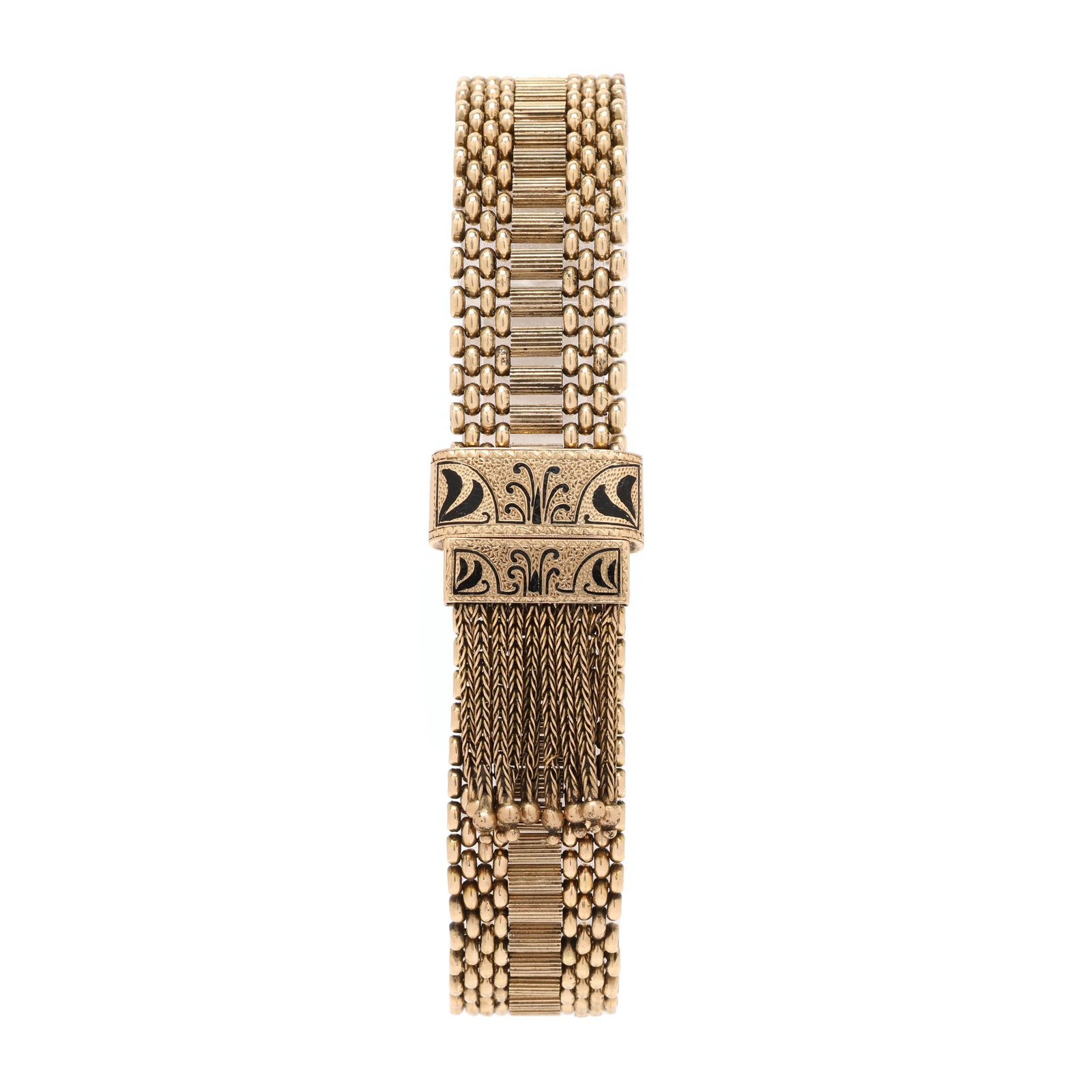 Victorian Gold and Enamel Tassel Slide Bracelet (1 of 5)