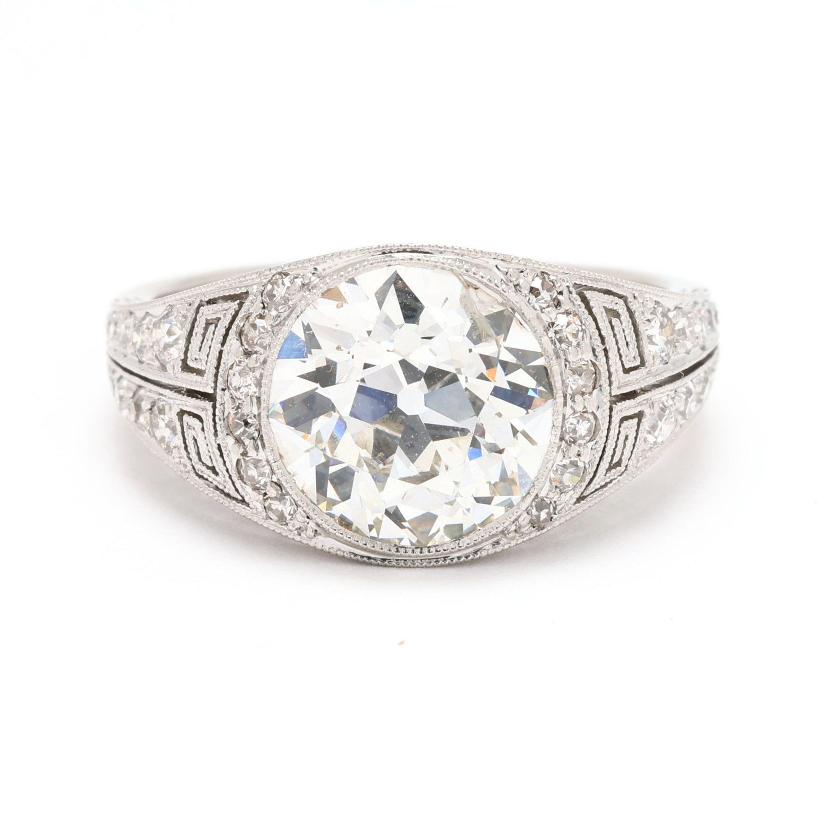 Antique Platinum and 2.59 Carat Diamond Ring, Marcus & Co.: Antique Platinum and 2.59 Carat Diamond Ring, Marcus & Co.