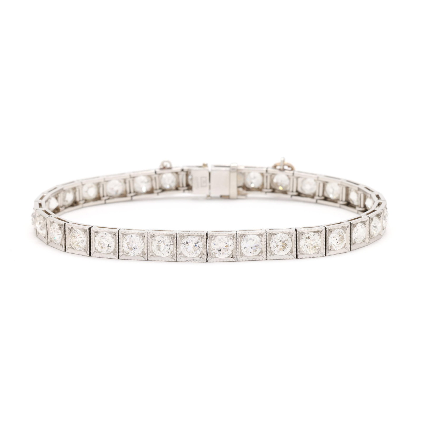 Vintage Platinum and Diamond Line Bracelet, M. Waslikoff & Sons (1 of 8)