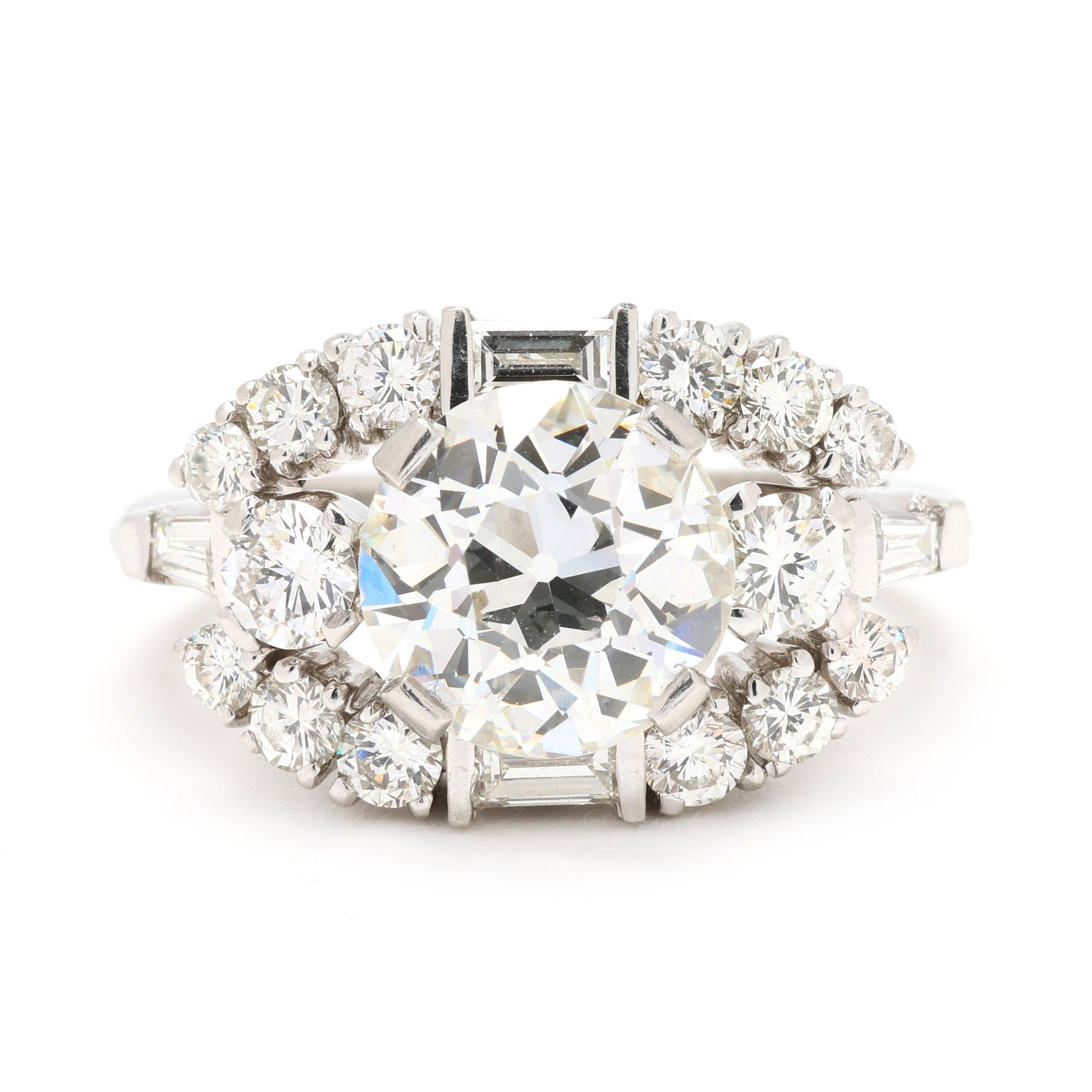 Vintage Platinum and 2.39 Carat Diamond Ring: Vintage Platinum and 2.39 Carat Diamond Ring