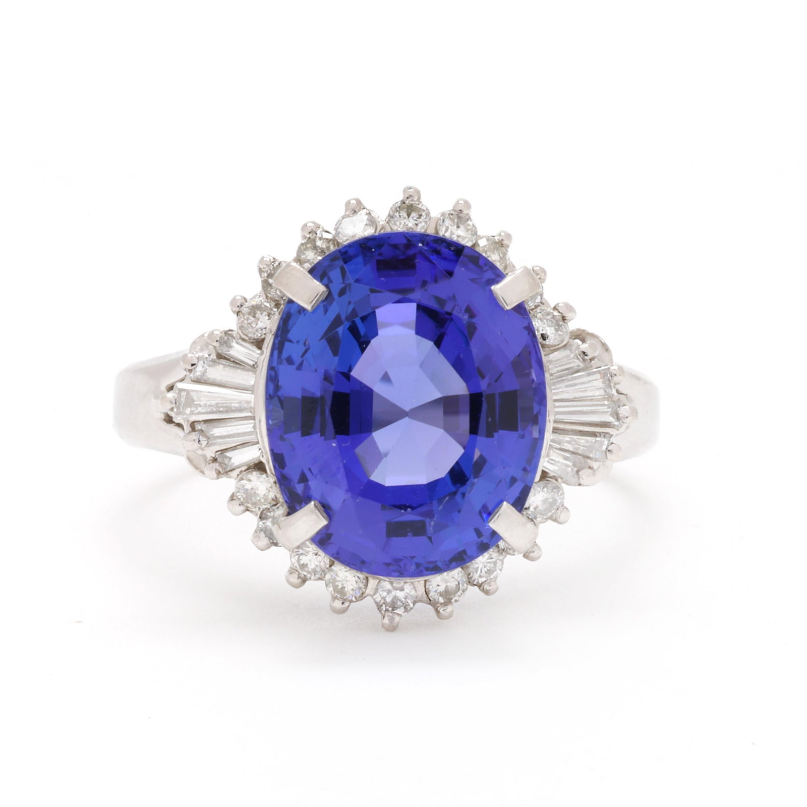 Platinum, Tanzanite, and Diamond Ring: Platinum, Tanzanite, and Diamond Ring