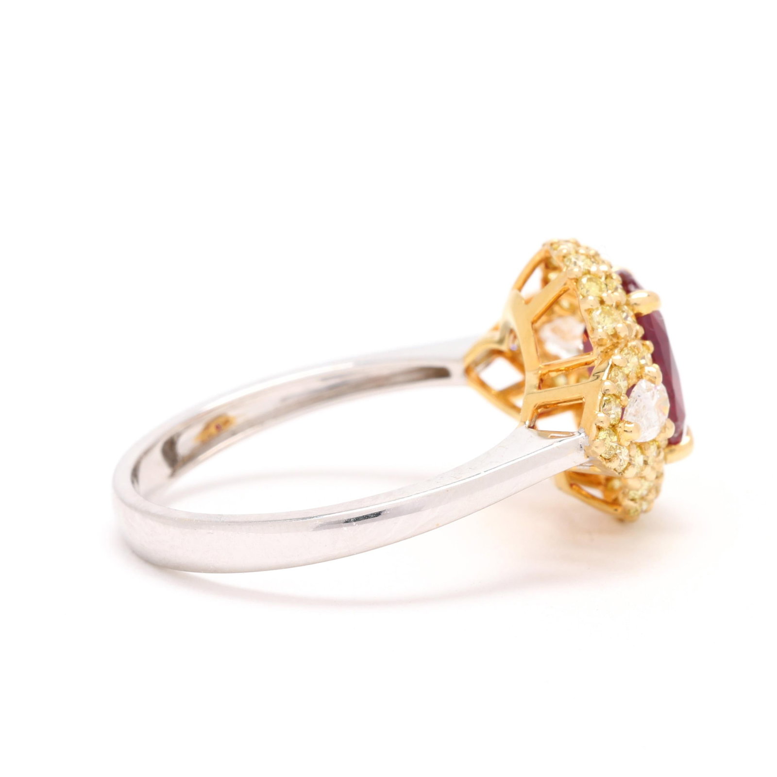 Bi-Color Gold, Ruby, and Diamond Ring - 2