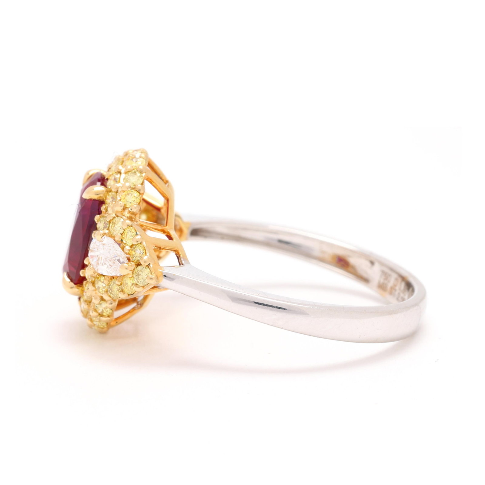 Bi-Color Gold, Ruby, and Diamond Ring - 4