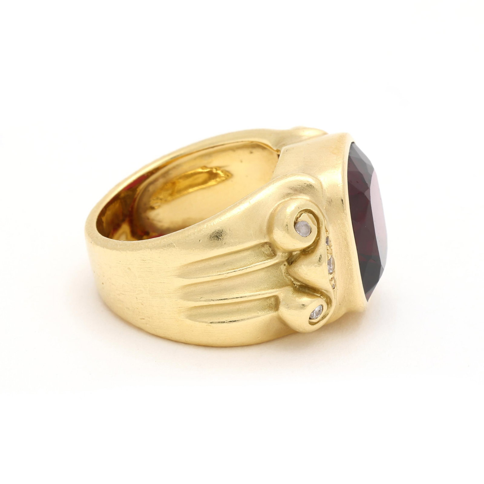 Gold, Rhodolite Garnet, and Diamond Ring - 2