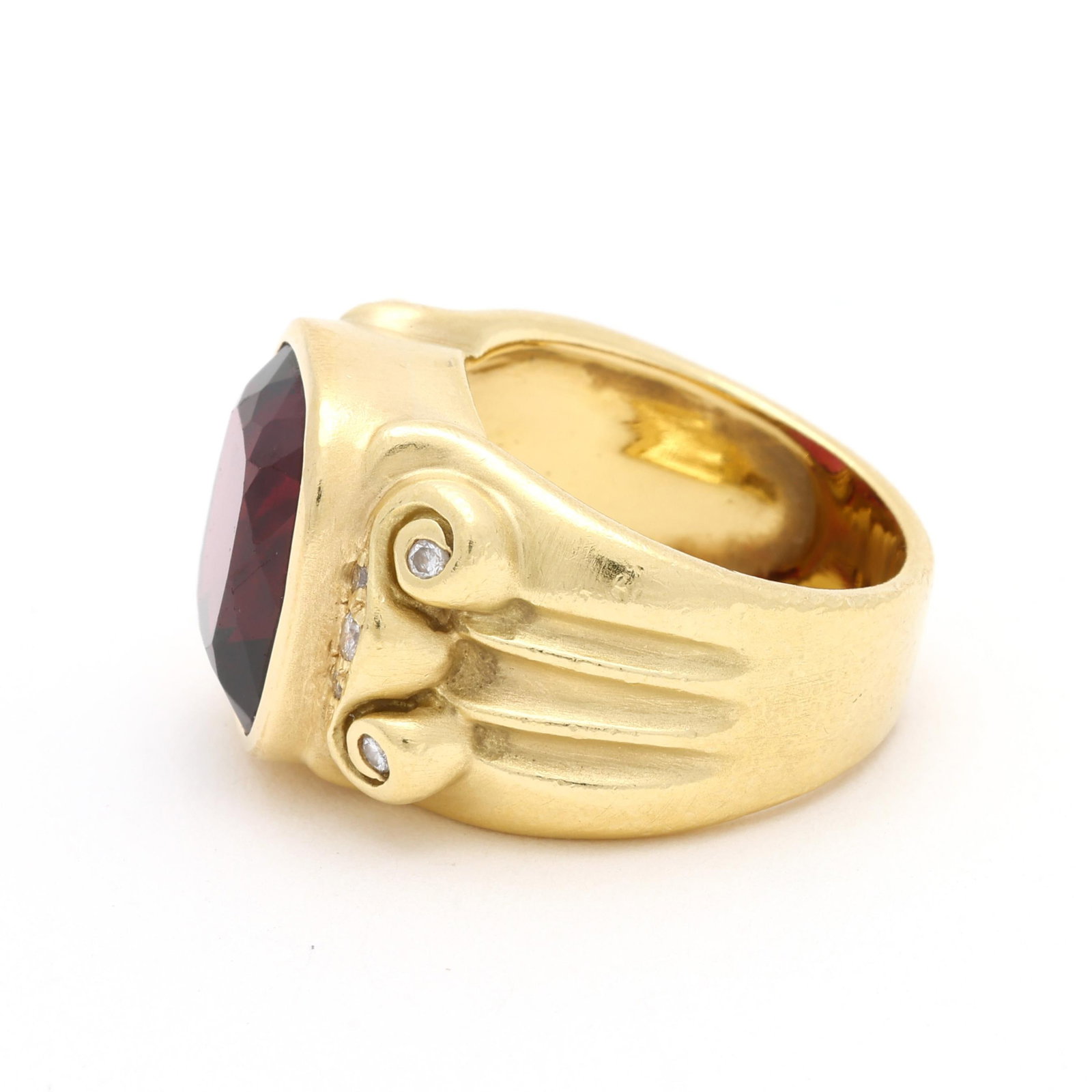 Gold, Rhodolite Garnet, and Diamond Ring - 4