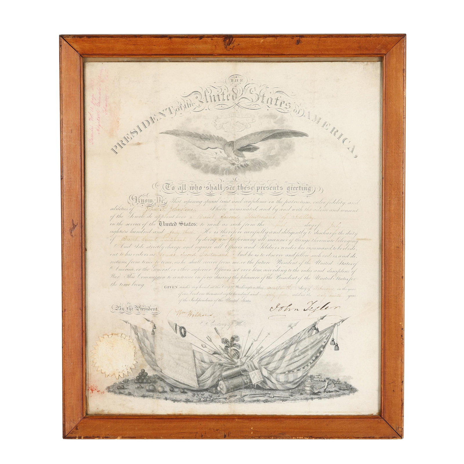 President John Tyler Signed Military Commission (1 of 9)