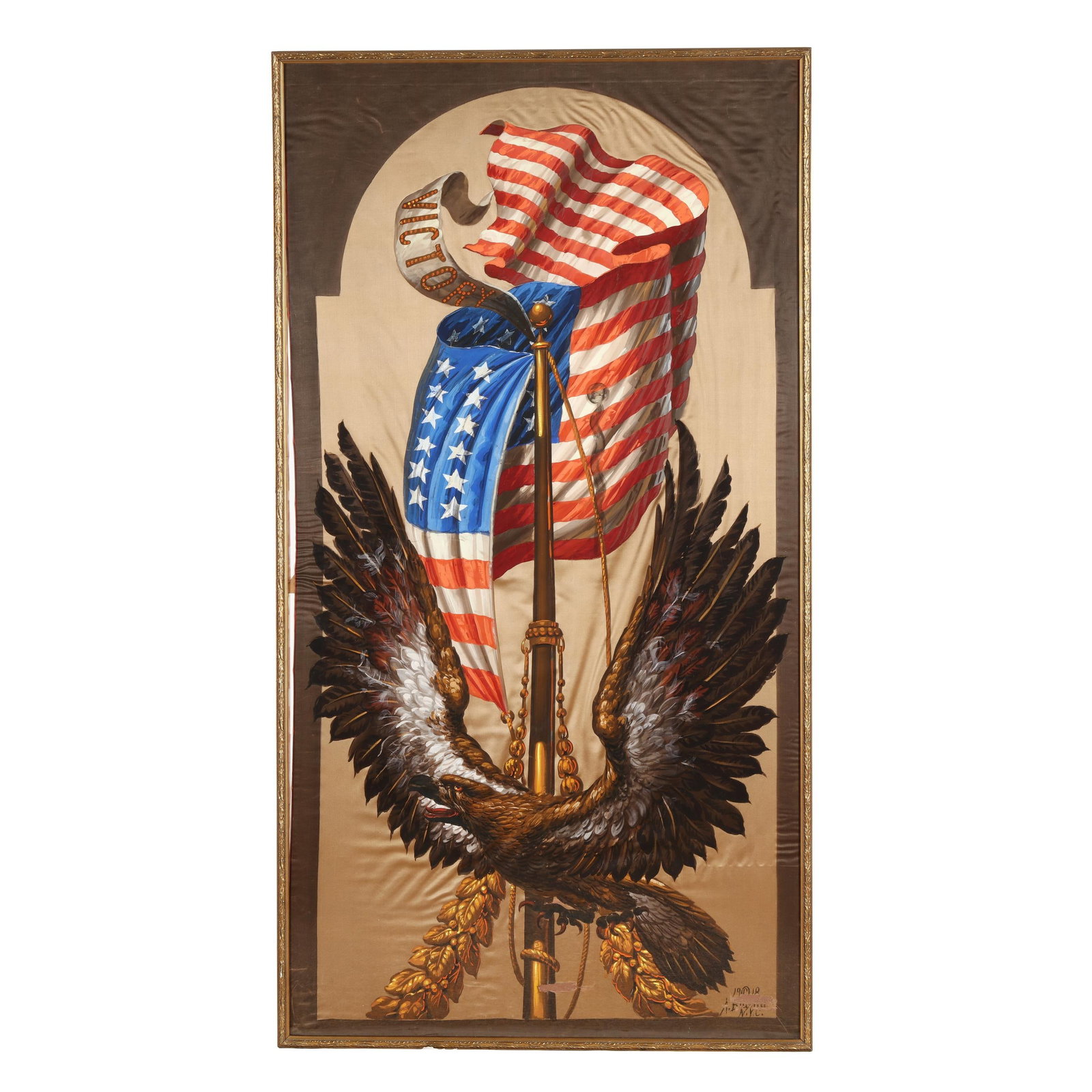 First World War Patriotic Banner by Alberto Buccini (NY, 1900-1933) (1 of 6)