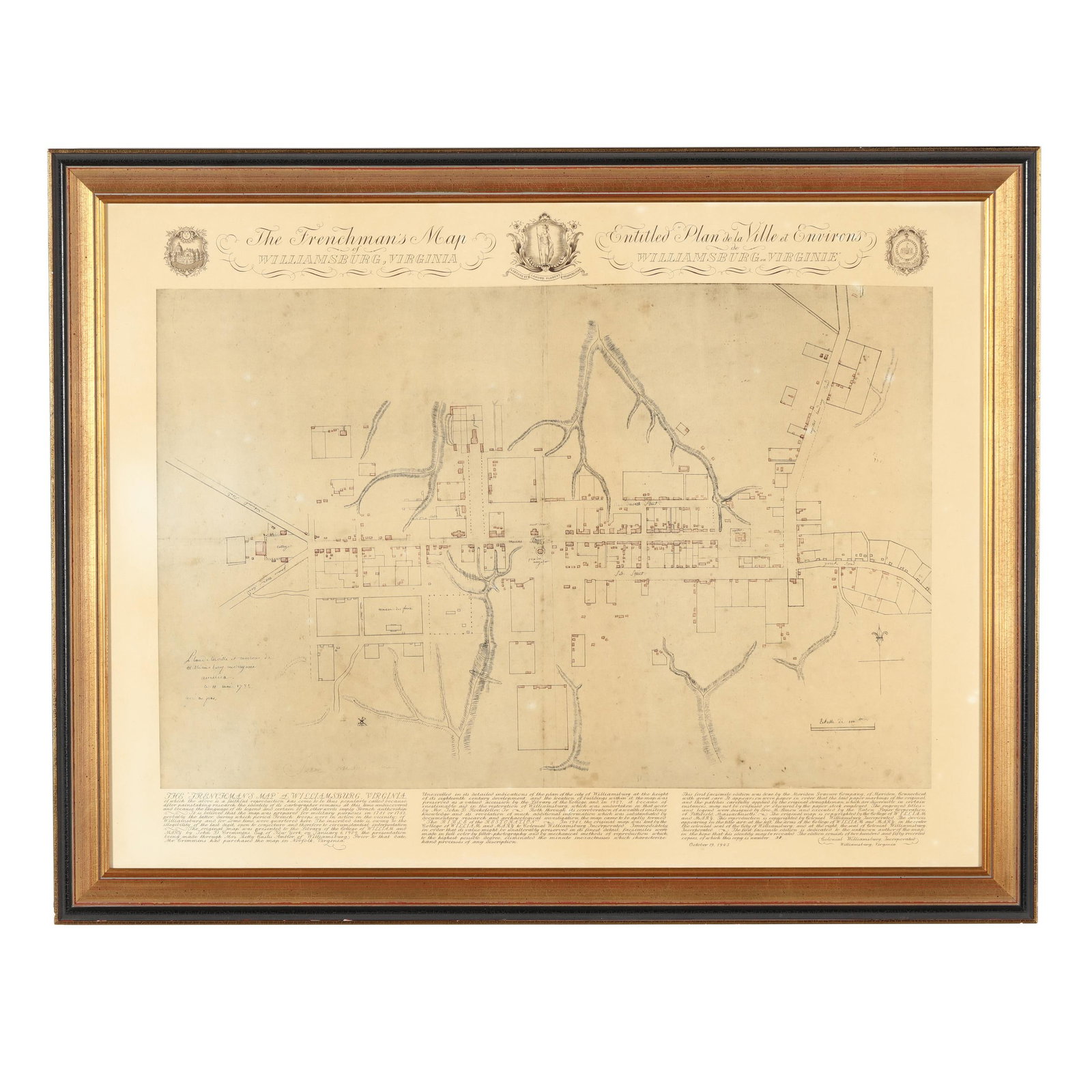 Scarce First Facsimile Edition of The Frenchman's Map of Williamsburg, Virginia (1 of 13)
