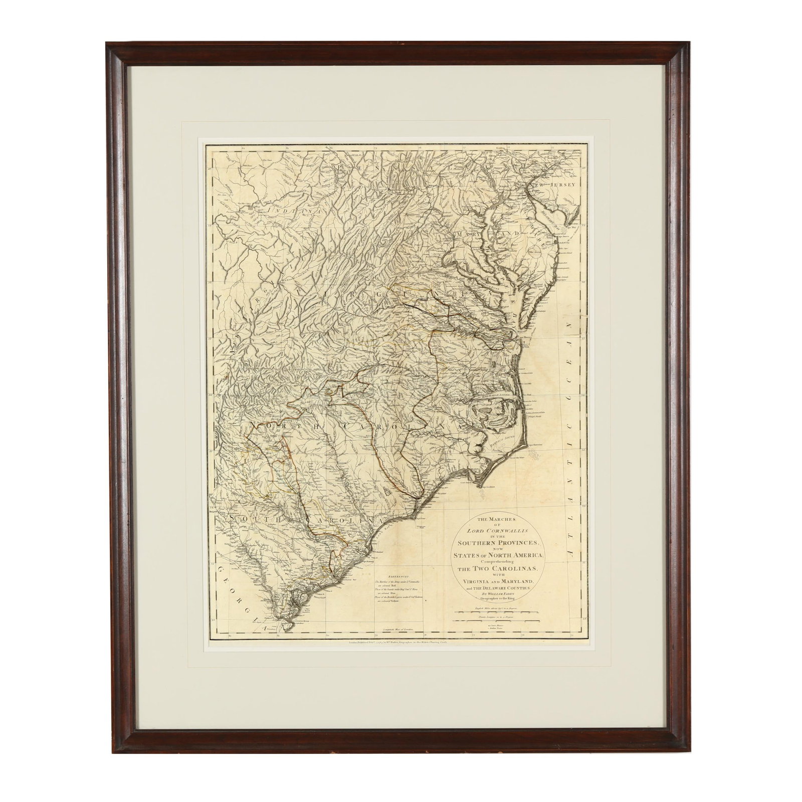 Faden’s Important and Scarce Map of the Southern Campaign of the American Revolution (1 of 8)