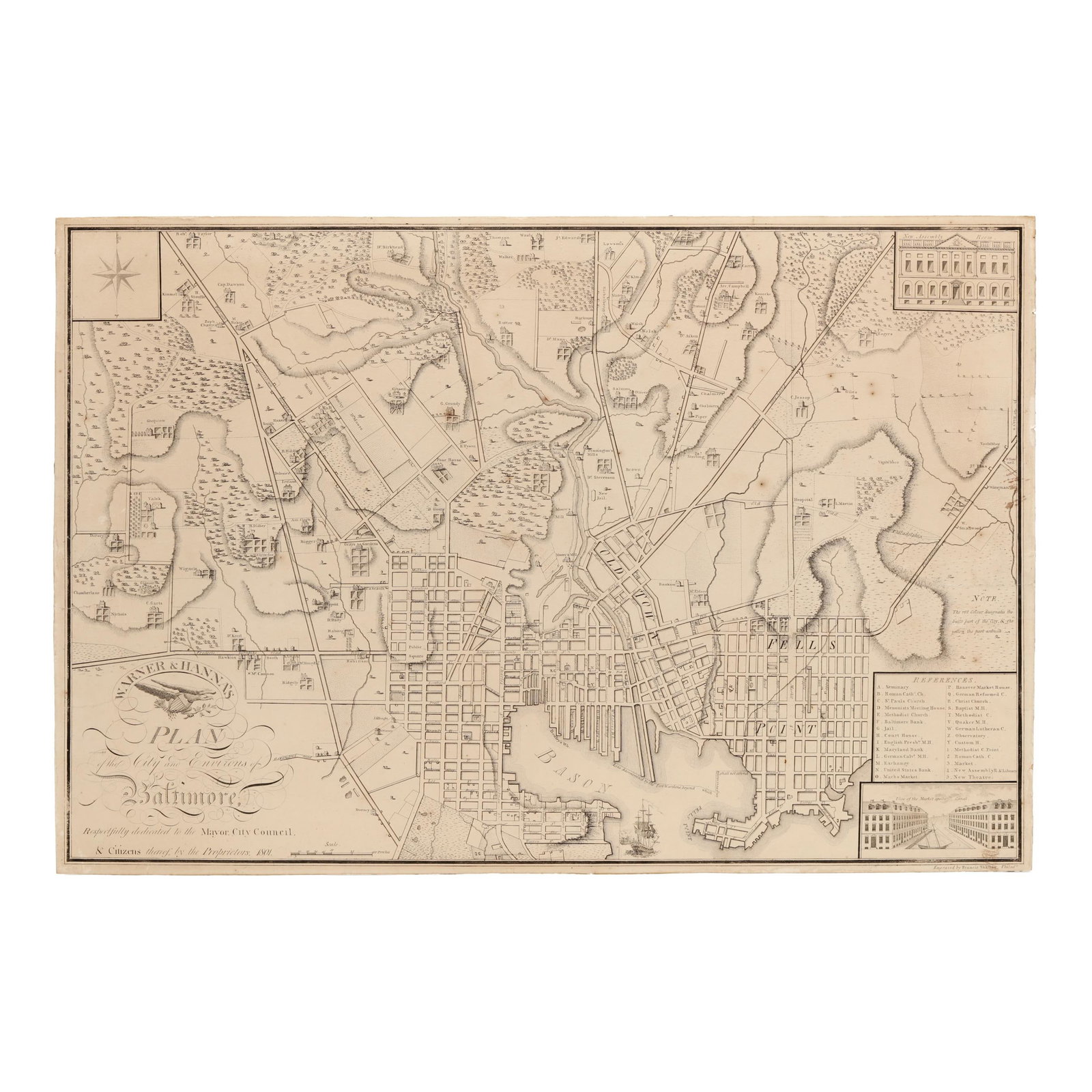Charles Varle's Important and Detailed Plan of Early Baltimore (1 of 13)
