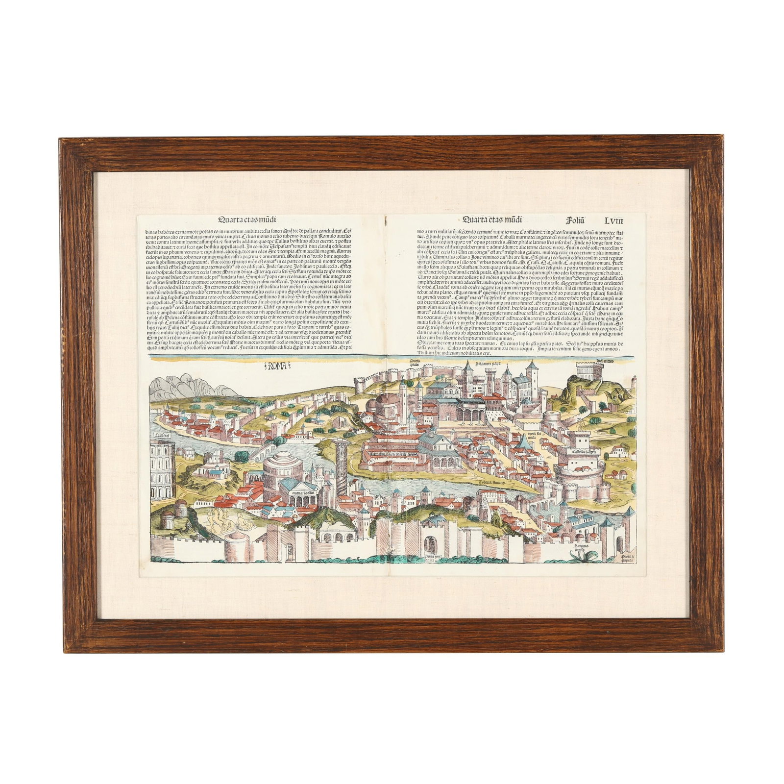 Incunable Leaves from Nuremberg Chronicle Presenting Early Views of Rome and Genoa (1 of 10)