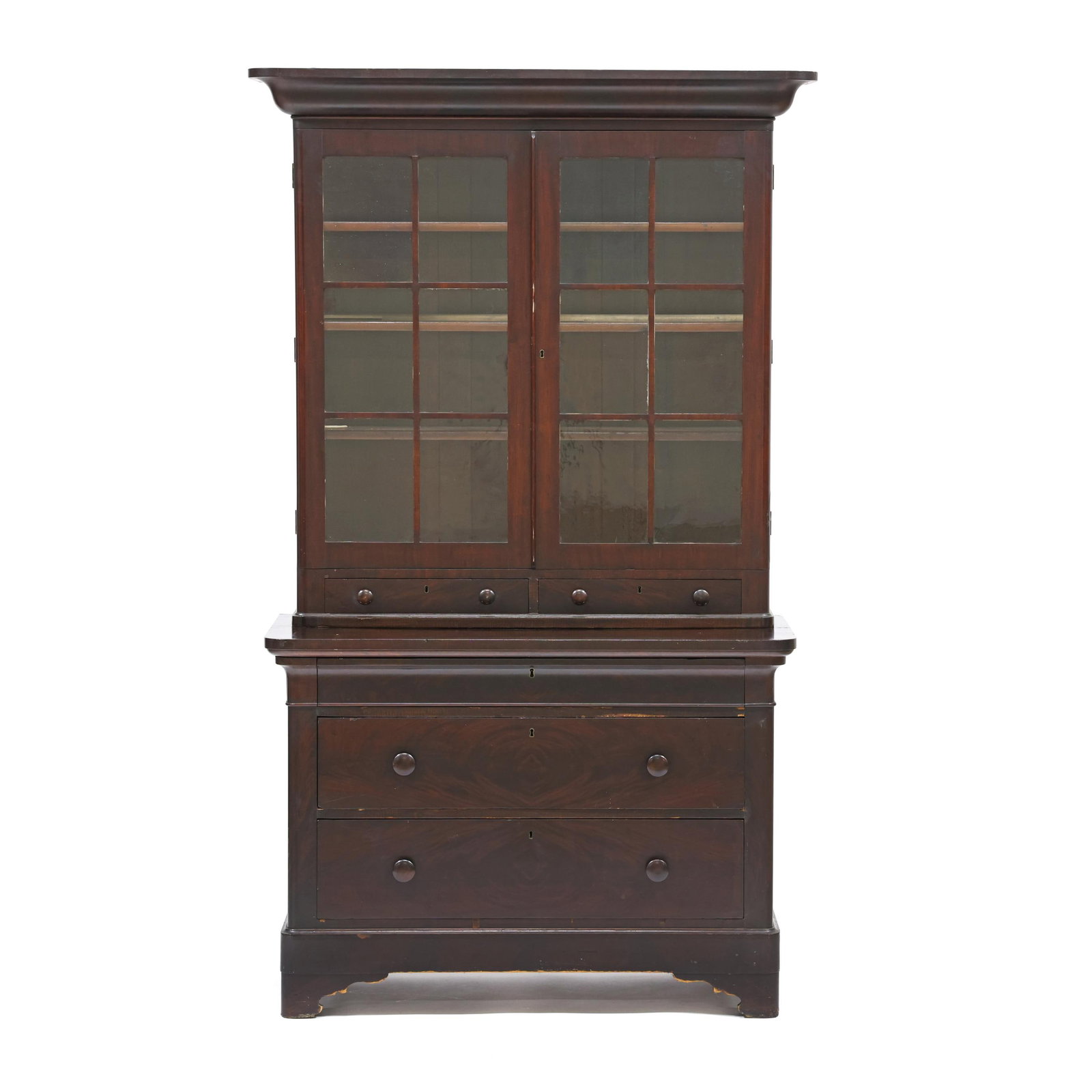 attributed Thomas Day, Classical Mahogany Chest and Bookcase (1 of 20)