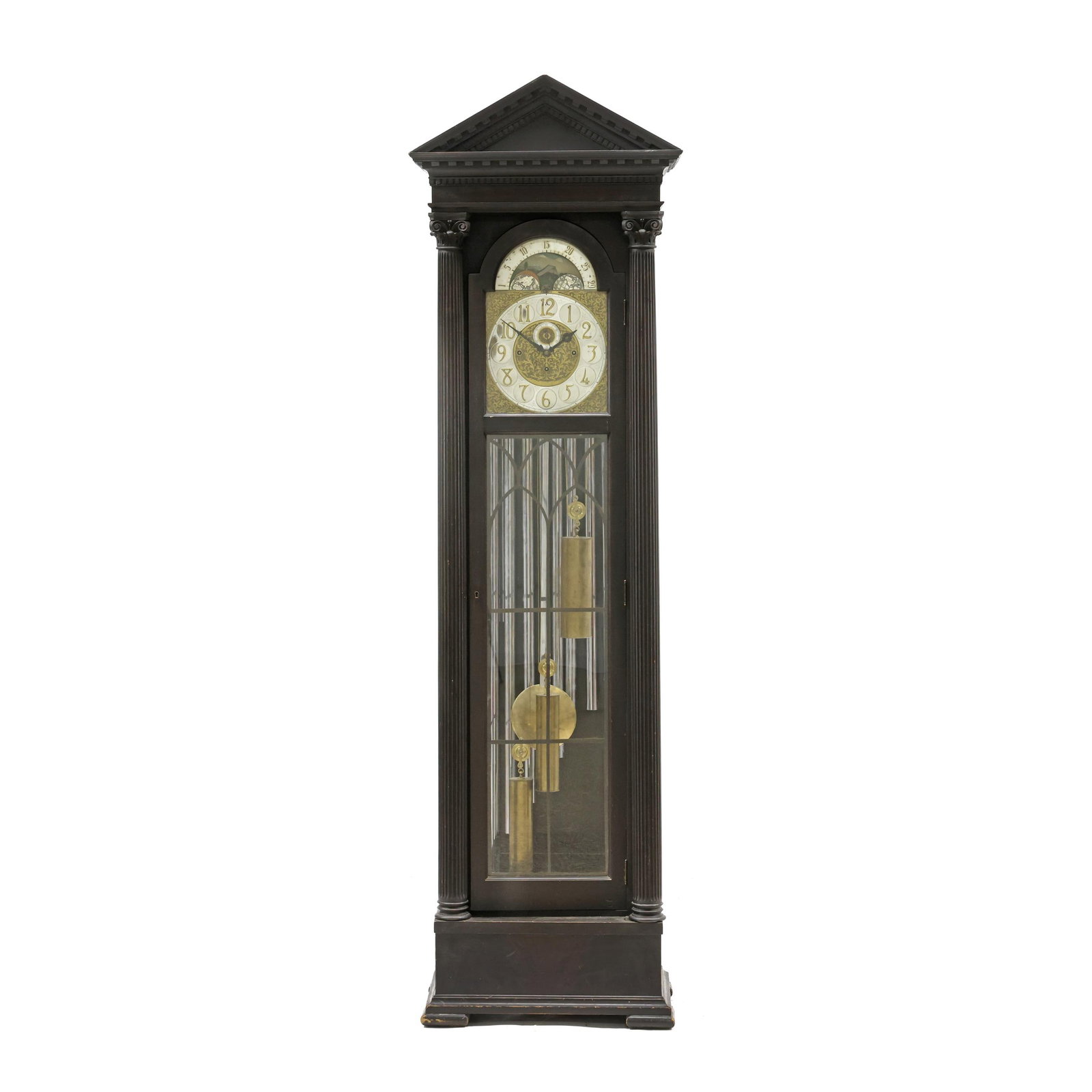 Colonial Manufacturing Co., Classical Style Mahogany Nine Tube Case Clock (1 of 20)