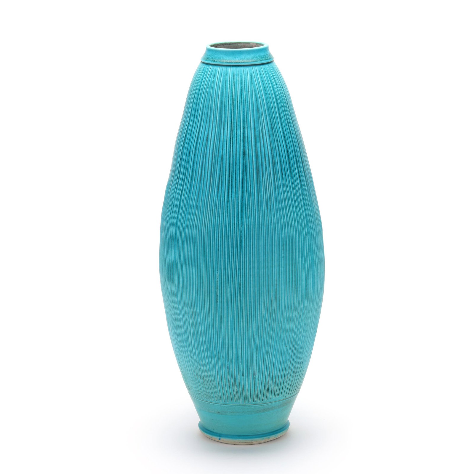 Ben Owen III, Tall Turquoise Glazed Pottery Floor Vase (1 of 8)