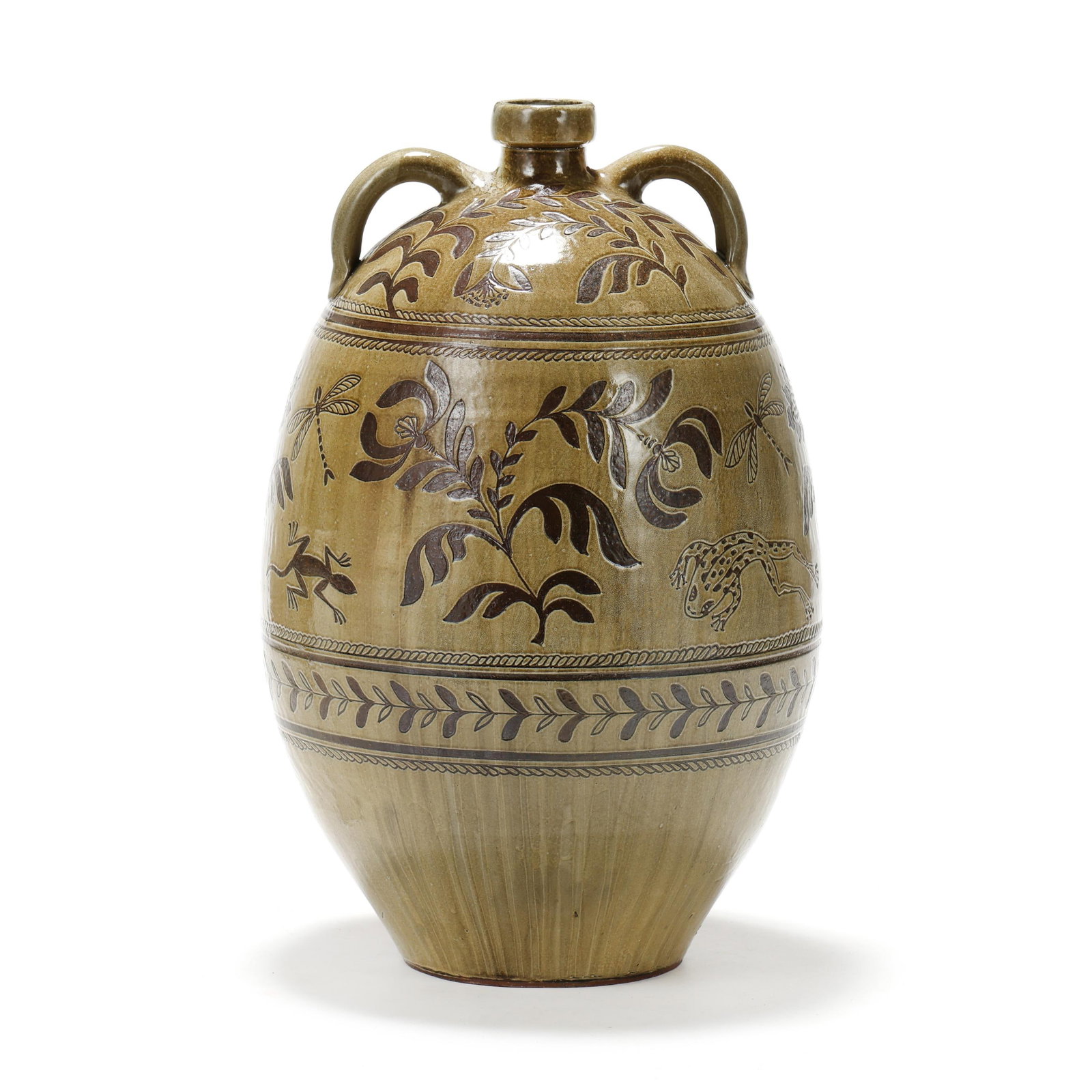 Matt Jones (Leister, NC, b. 1971), Large Ovoid Stoneware Jar with Flora and Fauna (1 of 9)