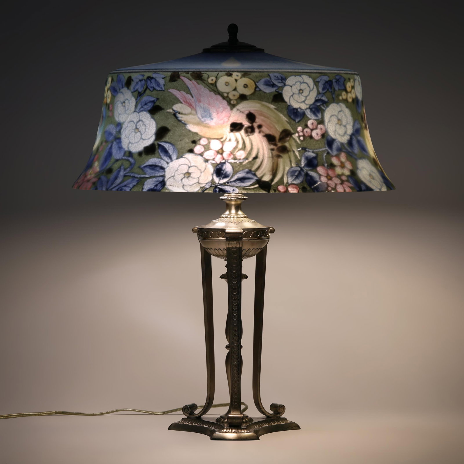 Pairpoint, Birds of Paradise Reverse Painted Glass Table Lamp (1 of 15)