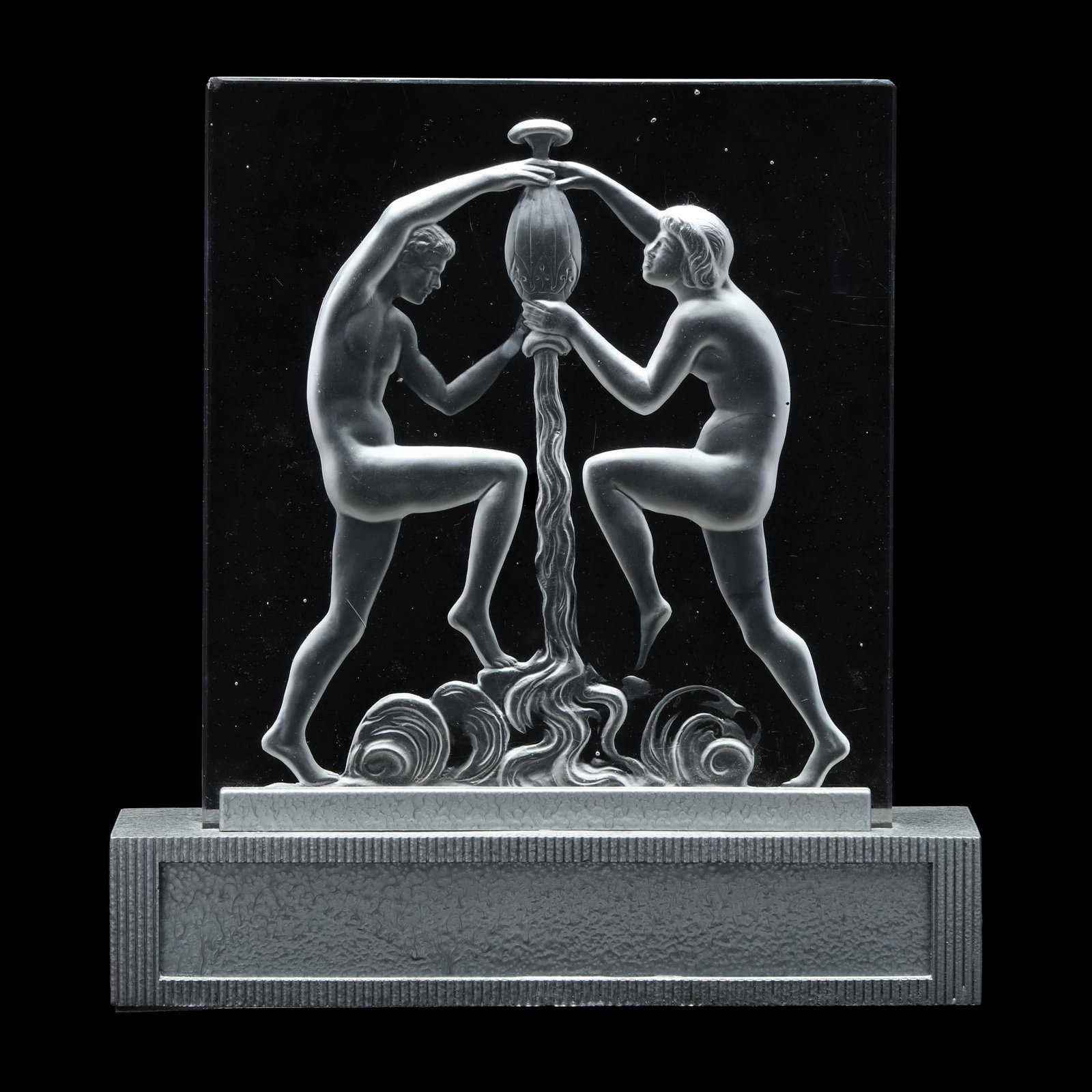 Steuben, Art Deco Figural Panel Luminor - 2