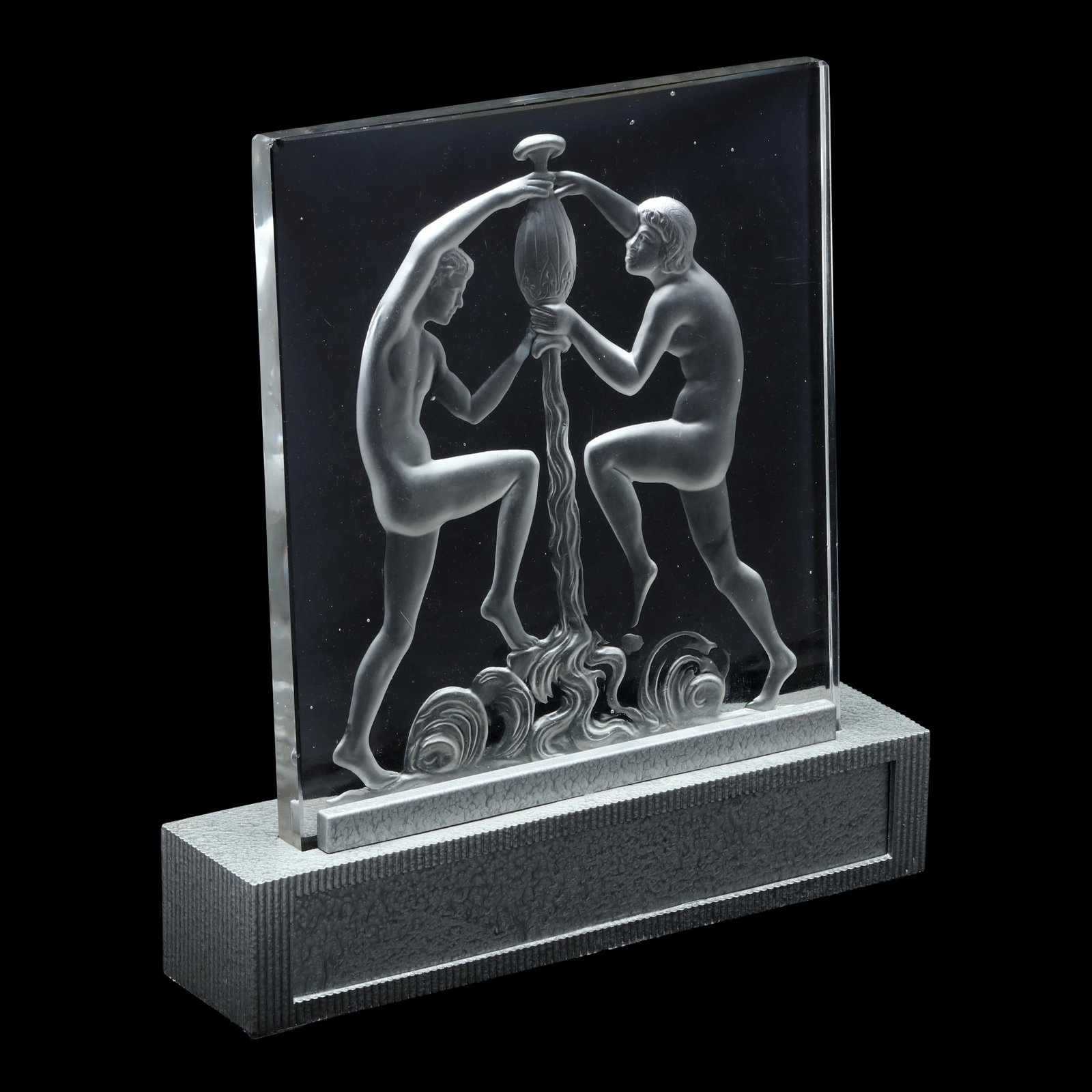 Steuben, Art Deco Figural Panel Luminor - 4
