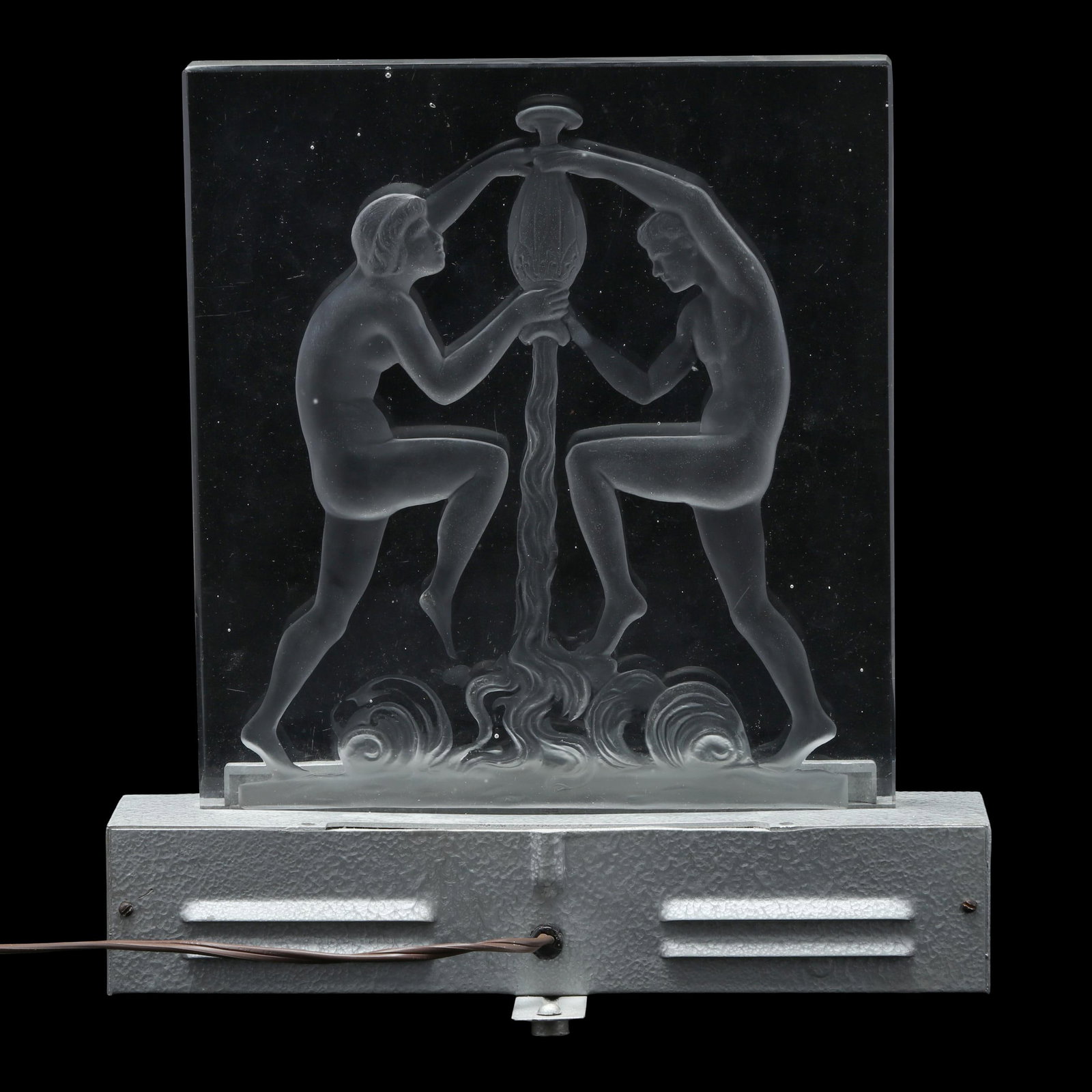 Steuben, Art Deco Figural Panel Luminor - 5