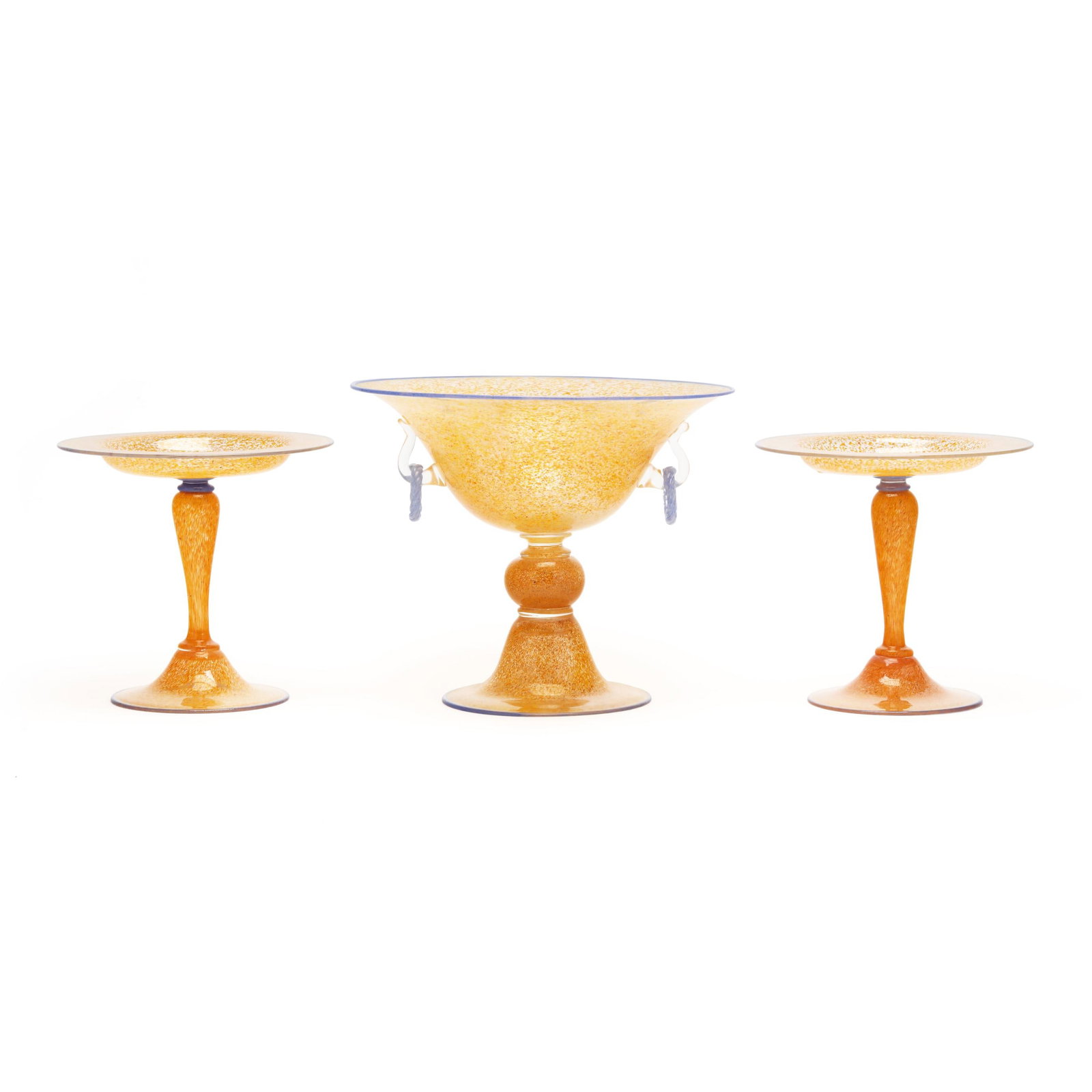Rare Steuben Orange Cintra Three Piece Garniture (1 of 8)