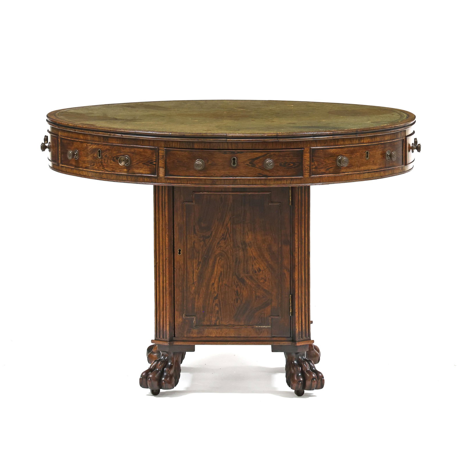 Regency Rosewood Leather Top Rent Table (1 of 13)