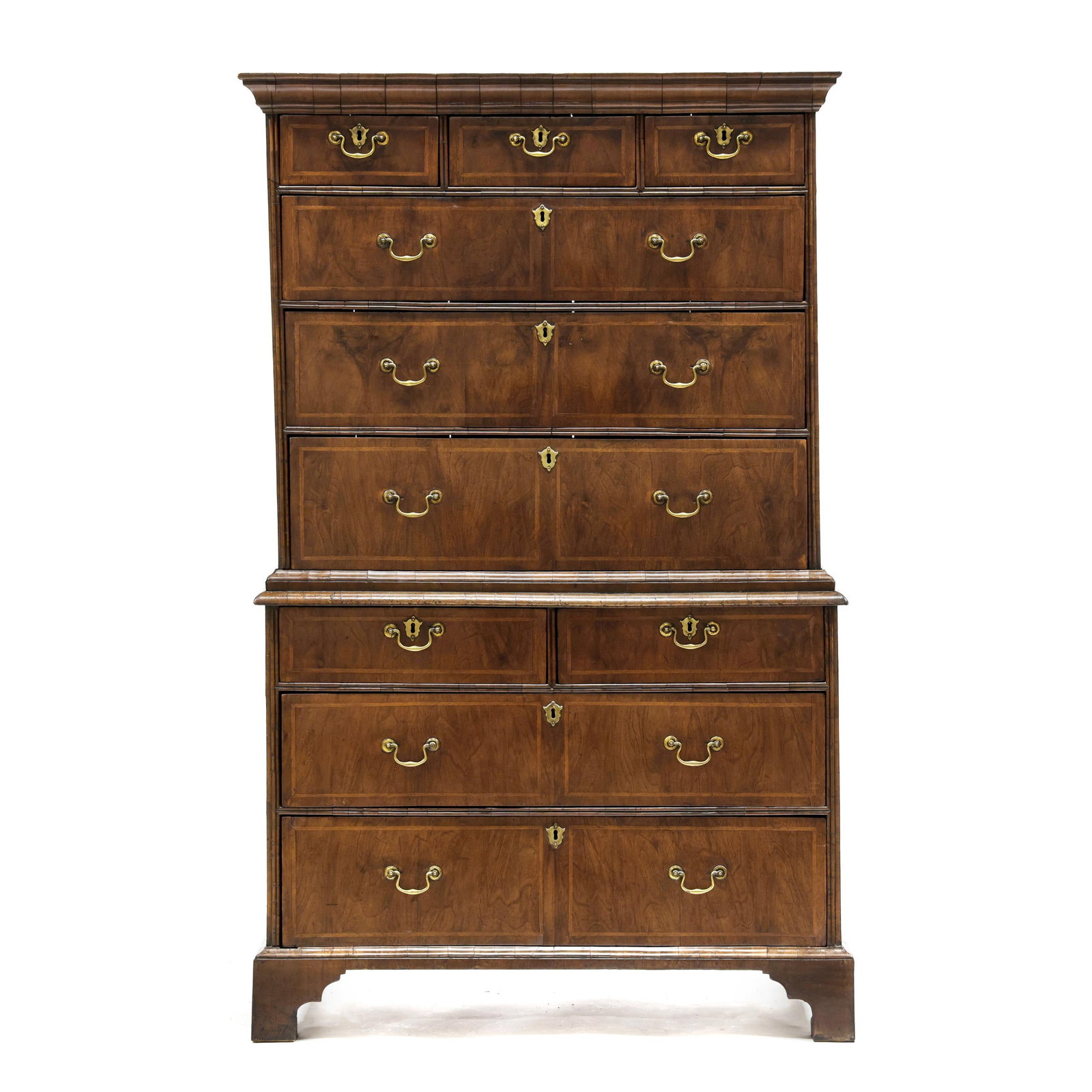 George II Inlaid Walnut Chest on Chest (1 of 18)