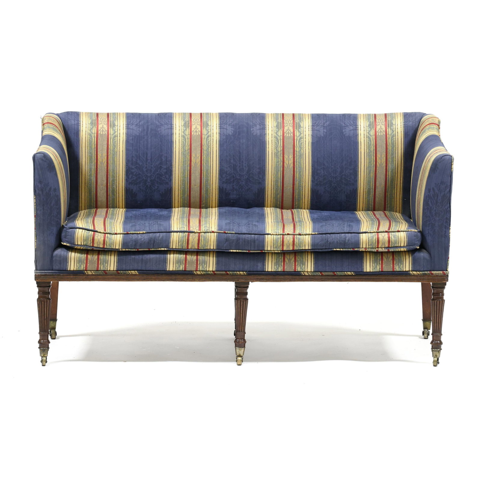 Regency Carved Mahogany Upholstered Settee (1 of 7)