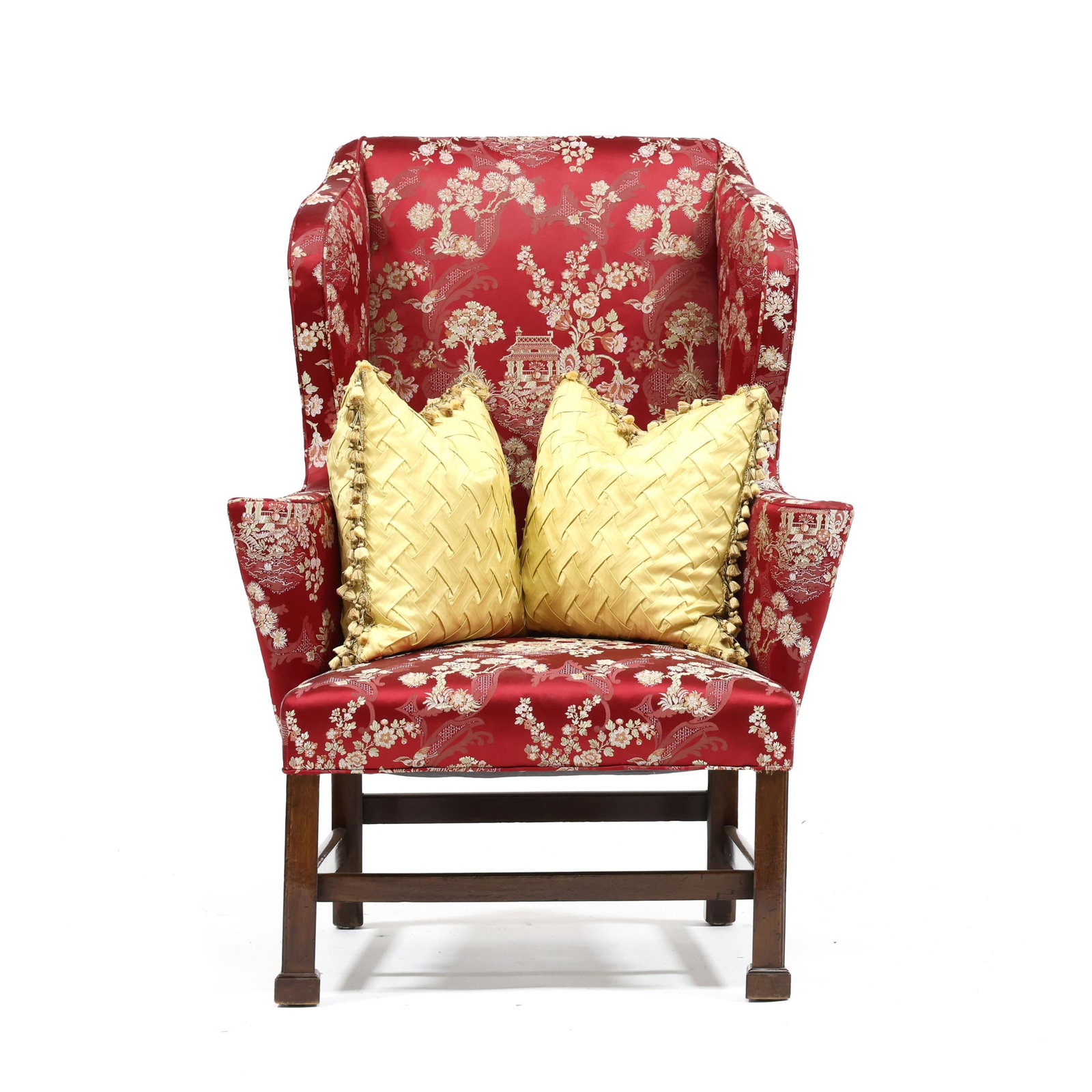 English Chippendale Mahogany and Upholstered Easy Chair (1 of 9)