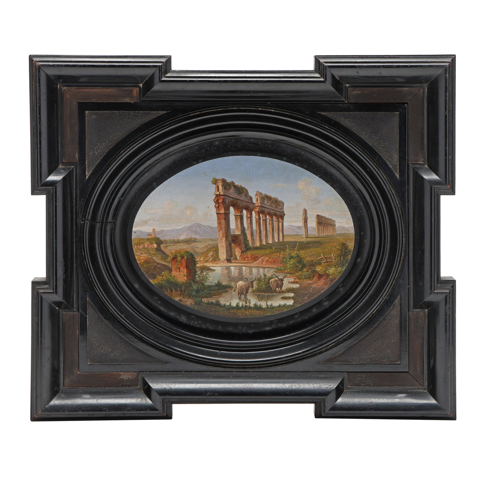 A Fine Italian Grand Tour Micromosaic Plaque of a Roman Aqueduct (1 of 8)