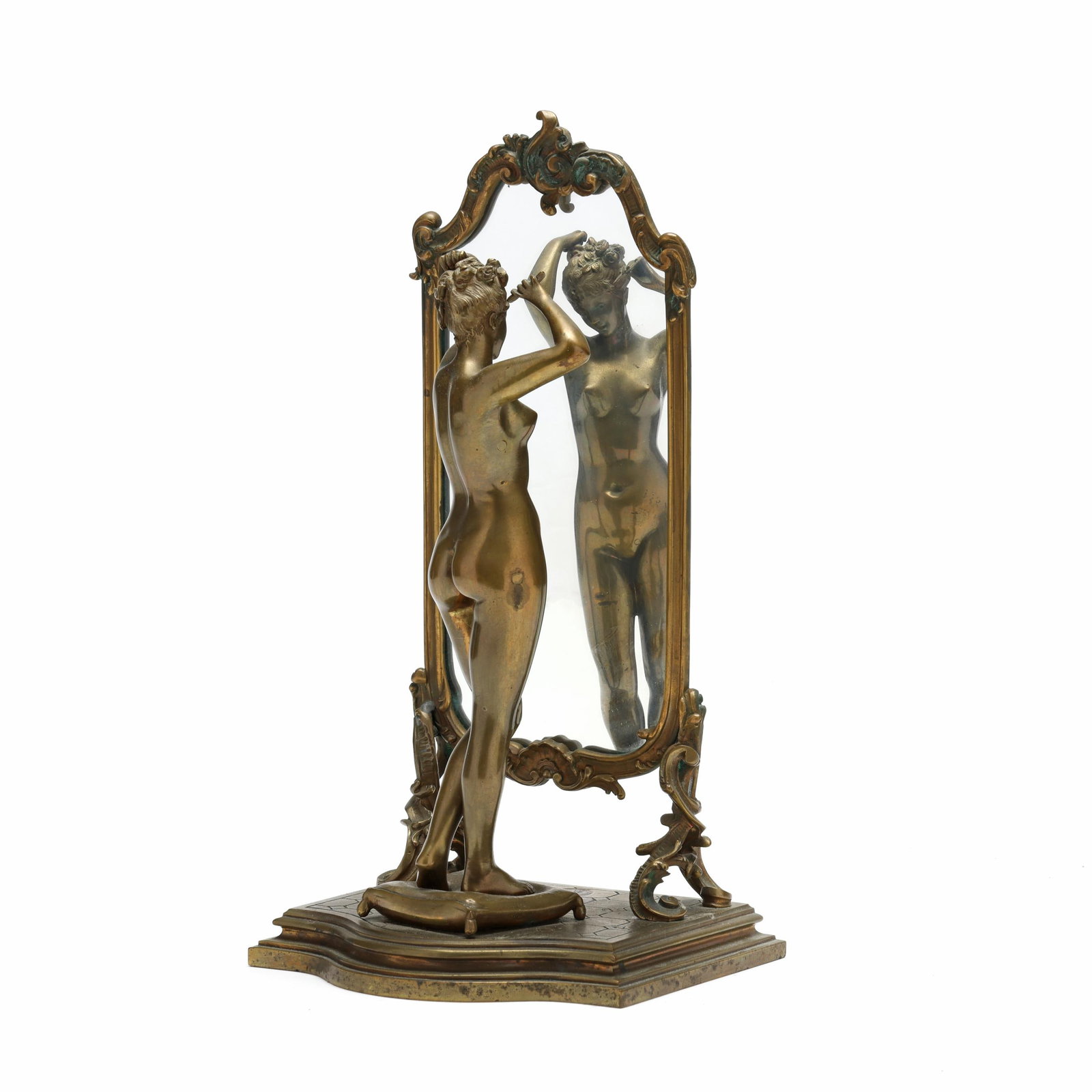 Emile Pinedo (French, 1840-1916), Bronze Model of a Nude Standing Before a Mirror (1 of 13)