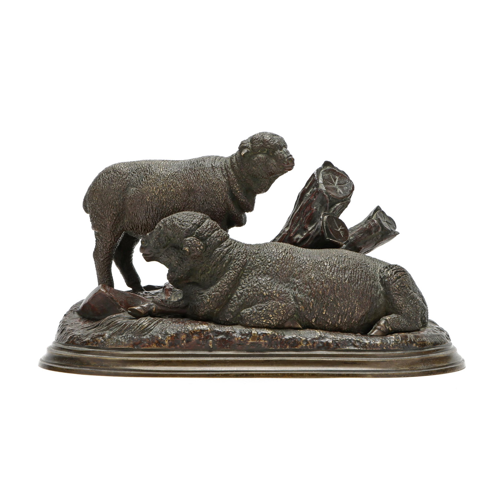 Jules Moigniez (French, 1835-1894), Bronze Model of Two Merino Sheep (1 of 8)