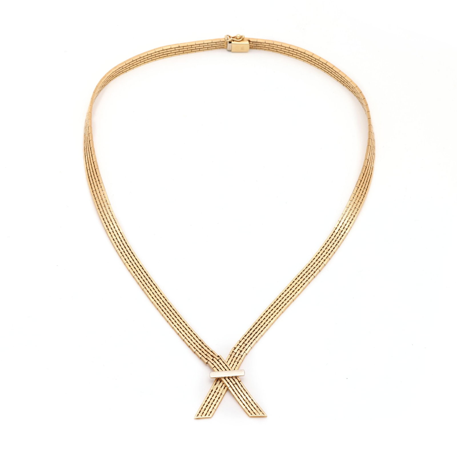 Bi-Color Gold Mesh Necklace, Italy (1 of 4)