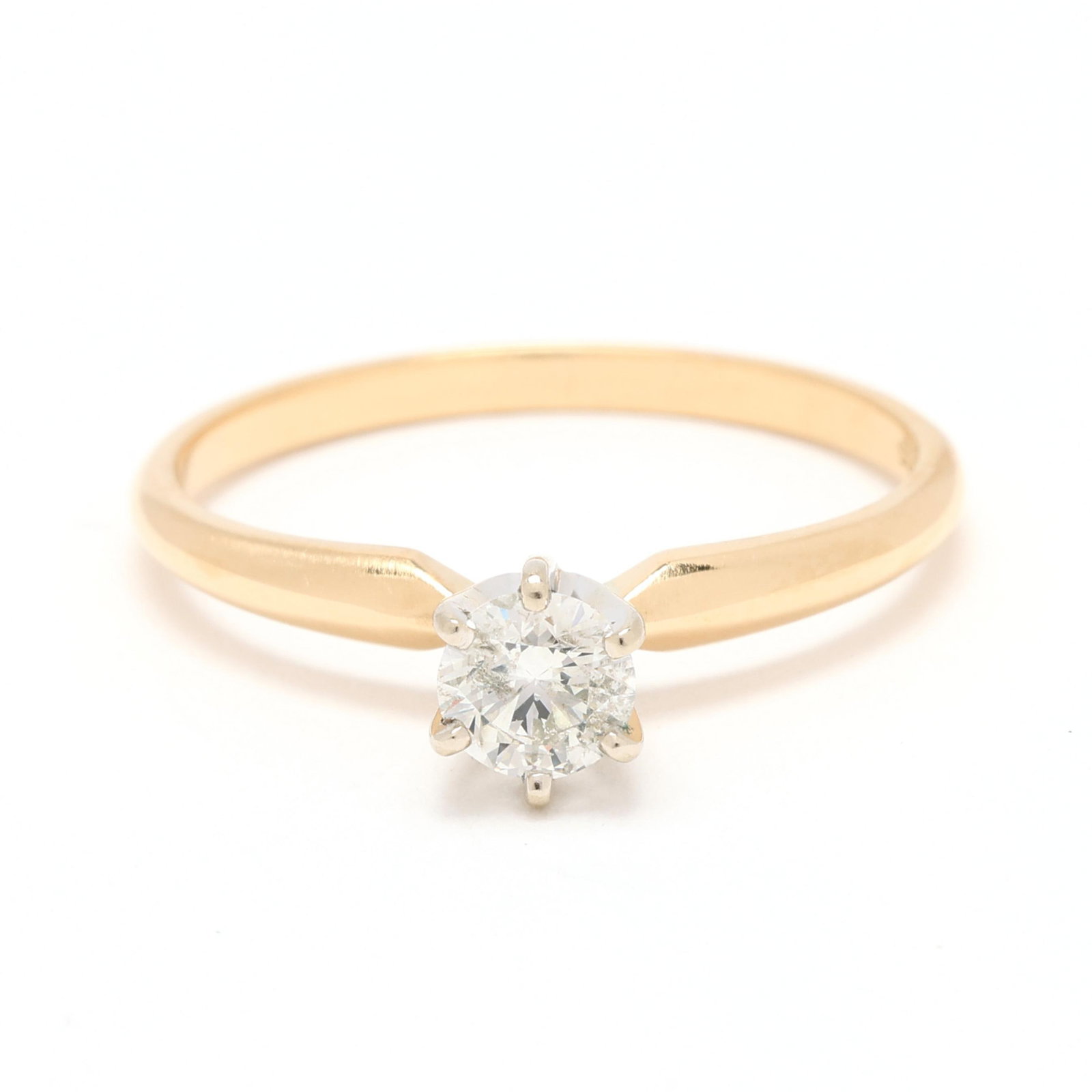Gold and Diamond Solitaire Ring (1 of 5)