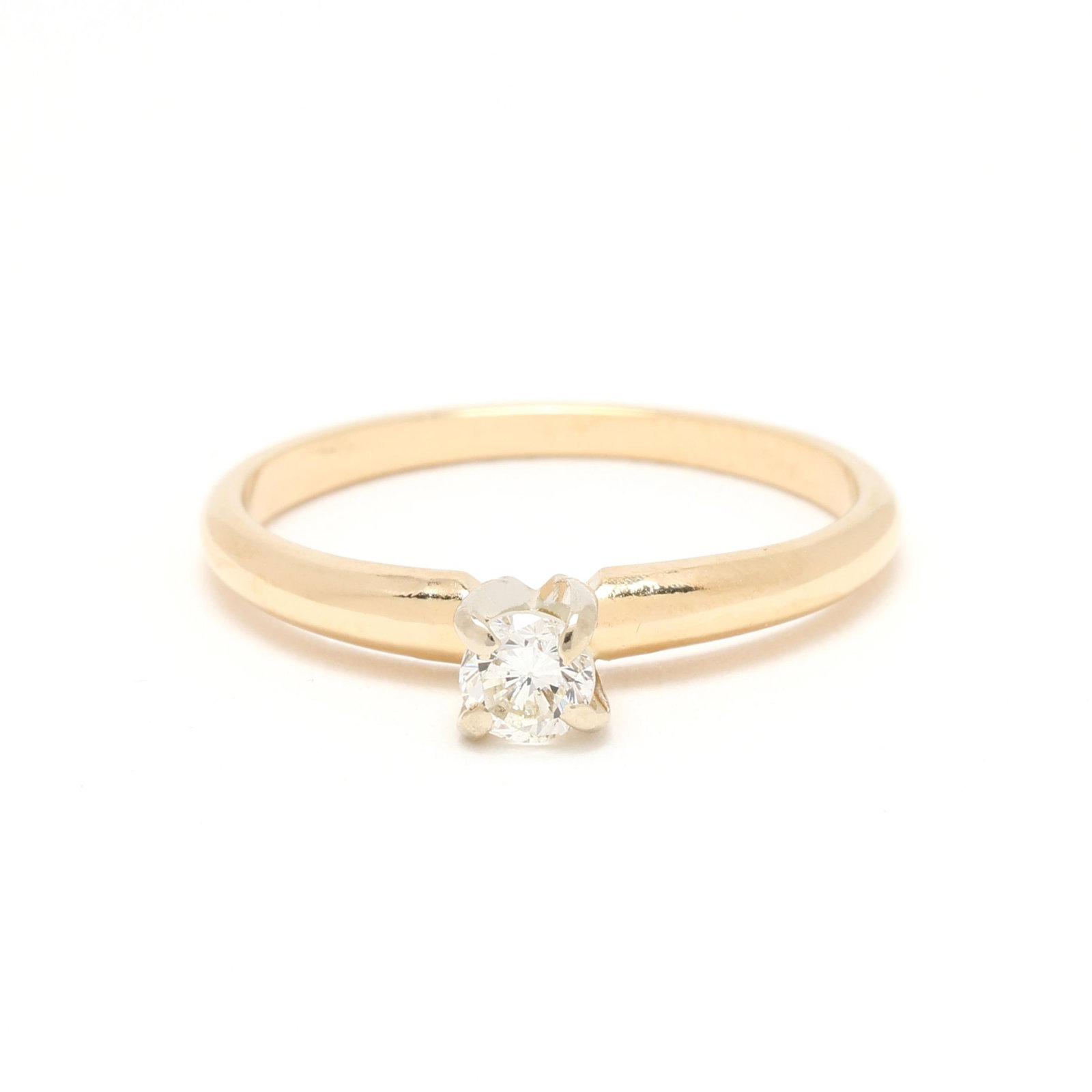 Gold and Diamond Solitaire Ring (1 of 5)