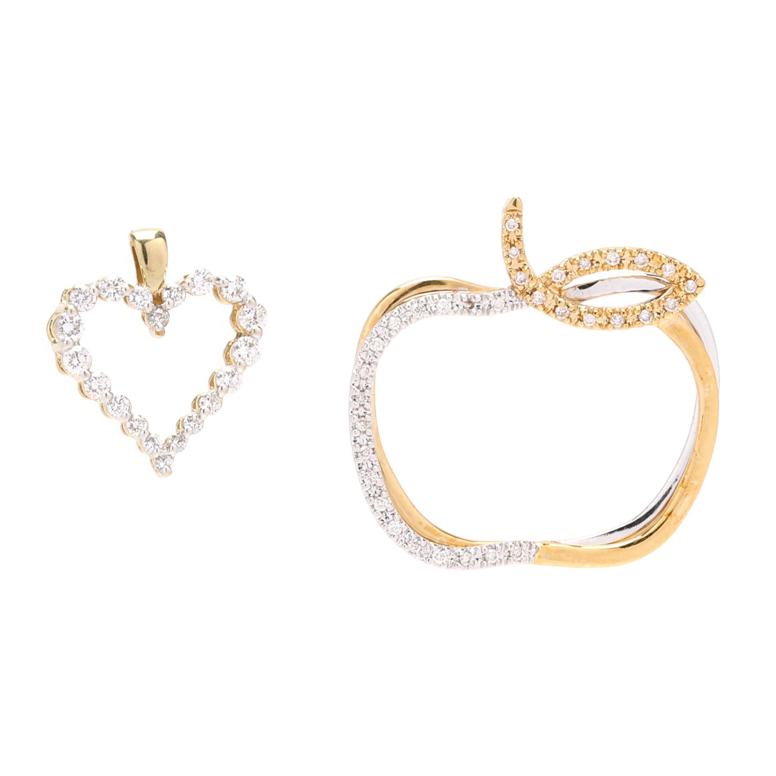 Two Gold and Diamond Pendants (1 of 7)