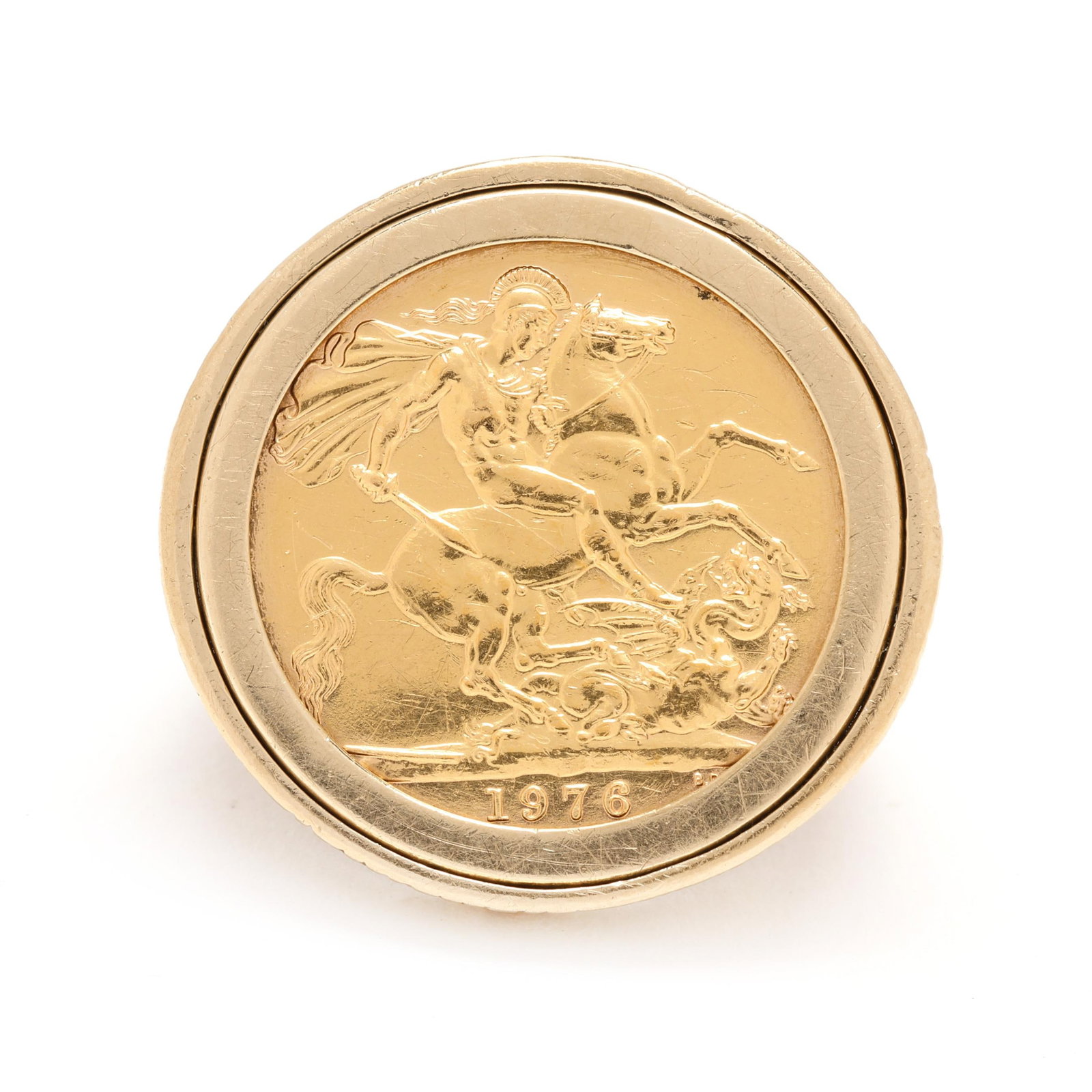 1976 Gold Saint George and the Dragon Coin Ring (1 of 6)
