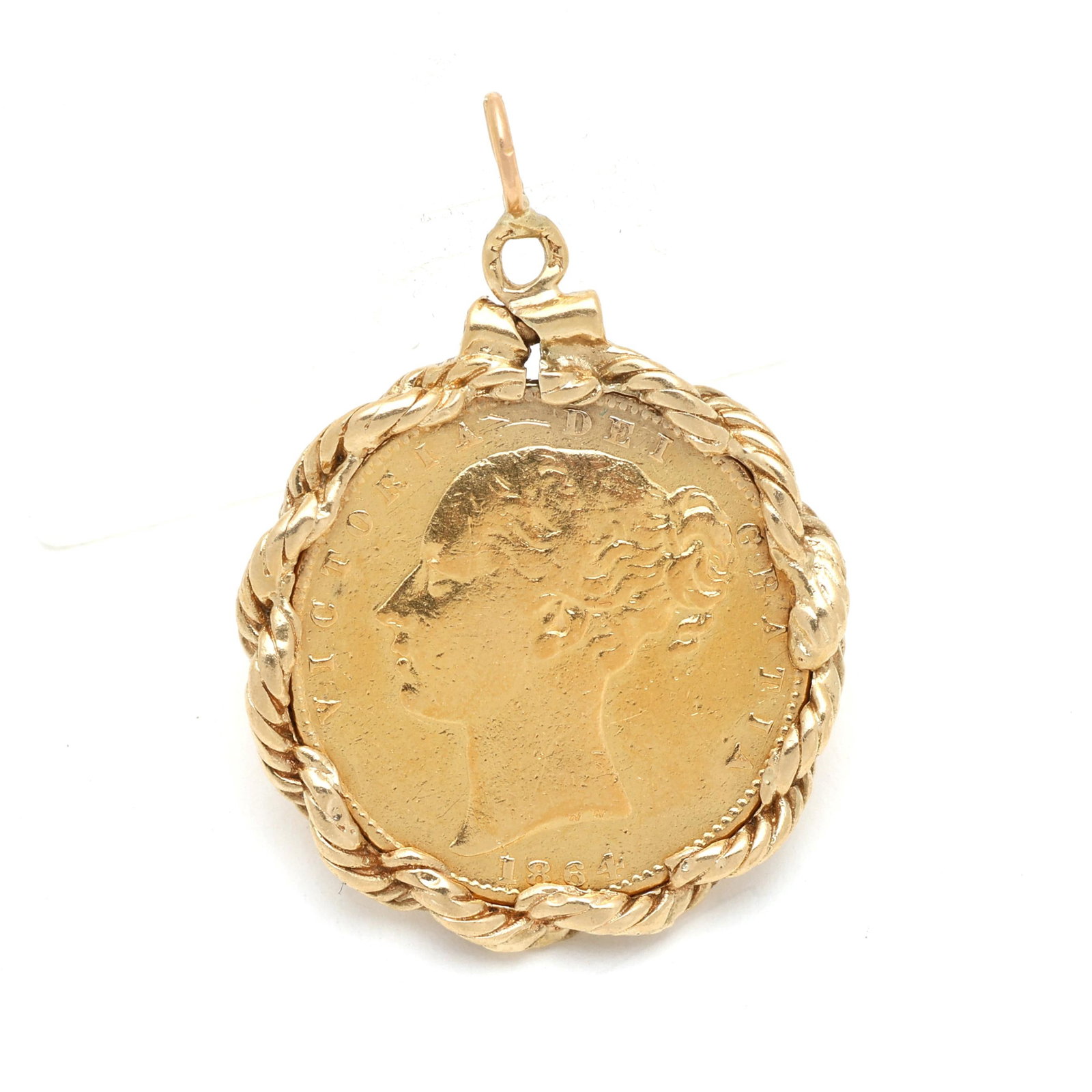 1864 Gold Queen Victoria Coin Pendant (1 of 2)