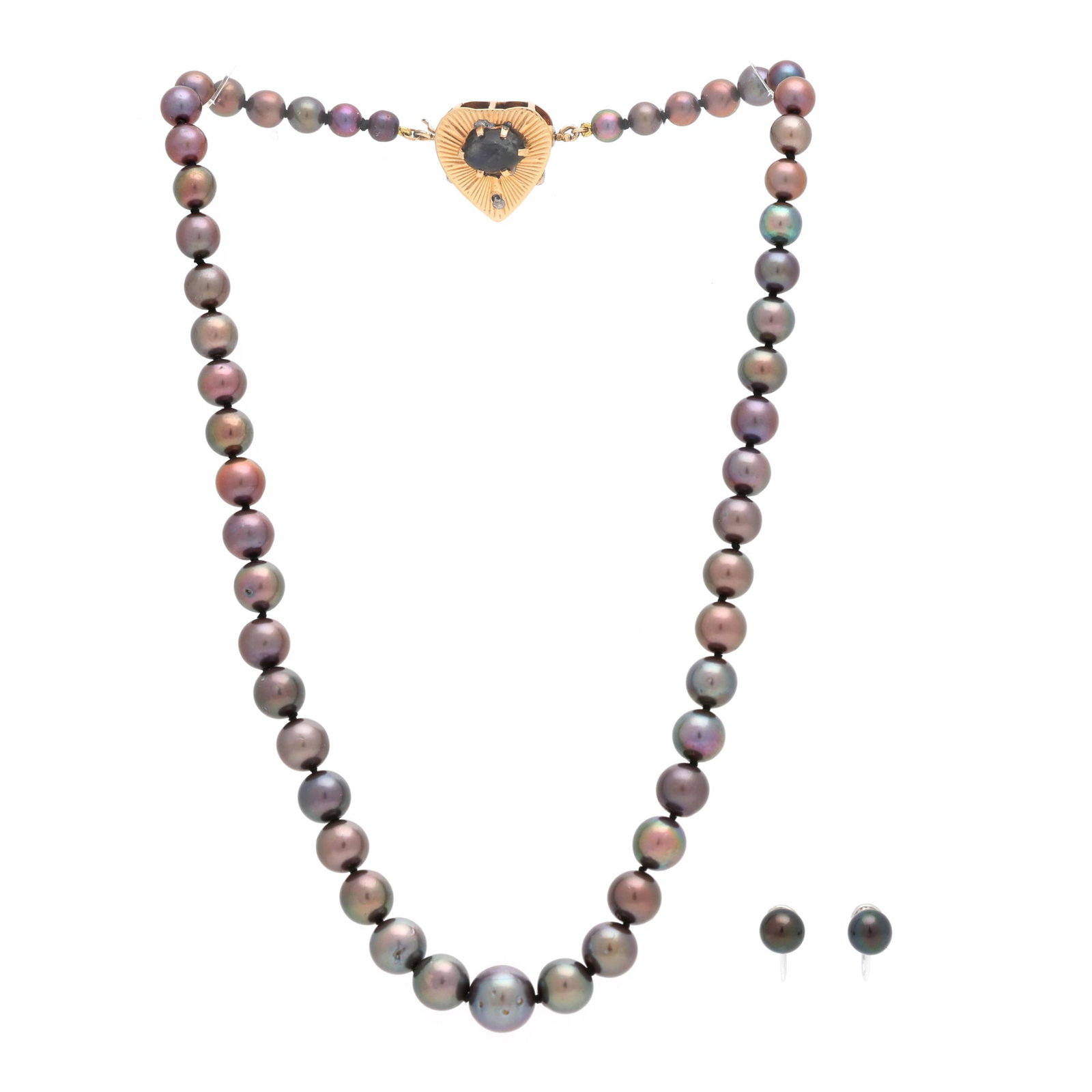 Single Strand Pearl Necklace with Pearl Earrings (1 of 8)