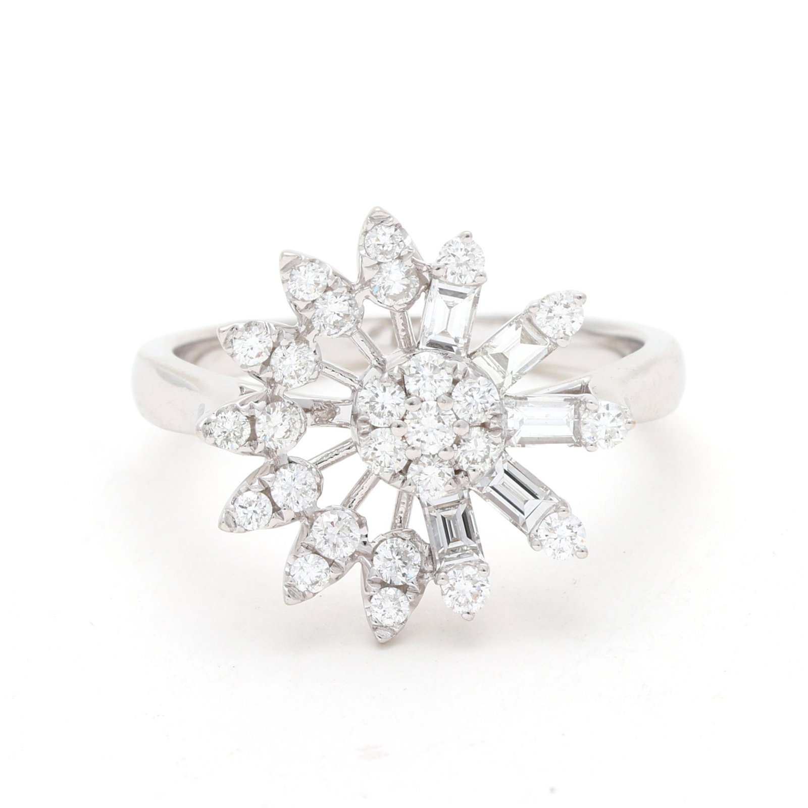 White Gold and Diamond Cluster Ring (1 of 5)