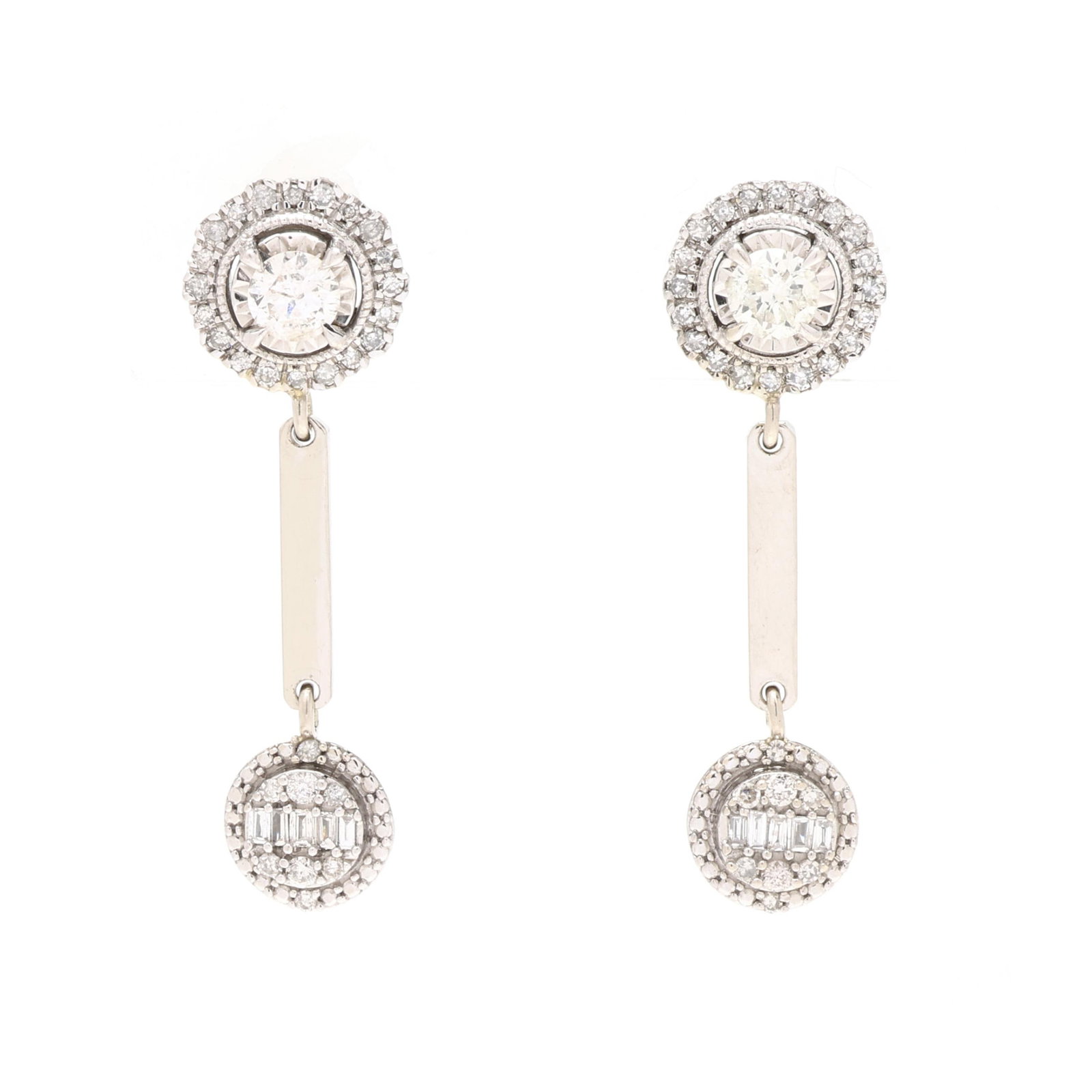 White Gold and Diamond Dangle Earrings (1 of 6)