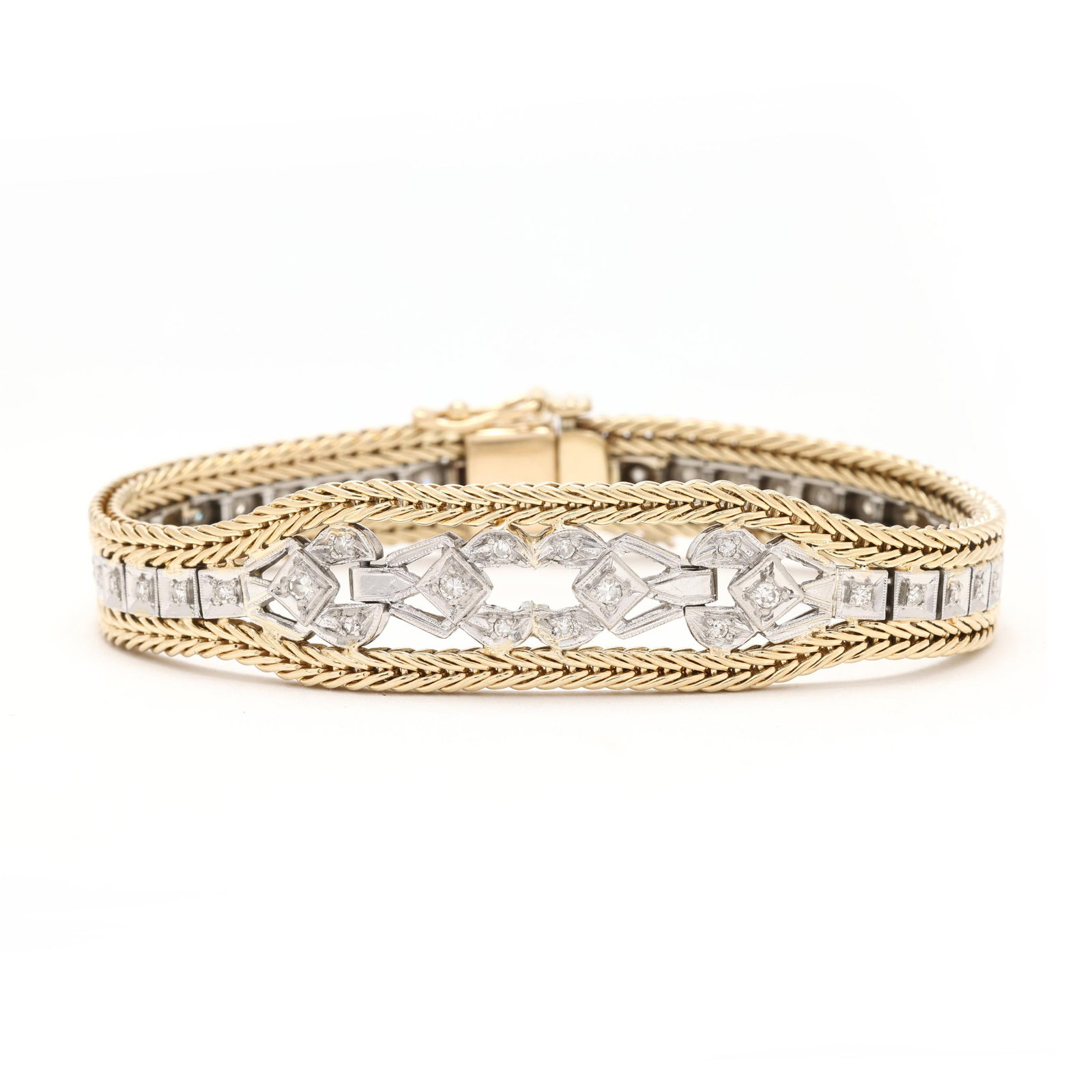 Bi-Color Gold and Diamond Bracelet (1 of 6)
