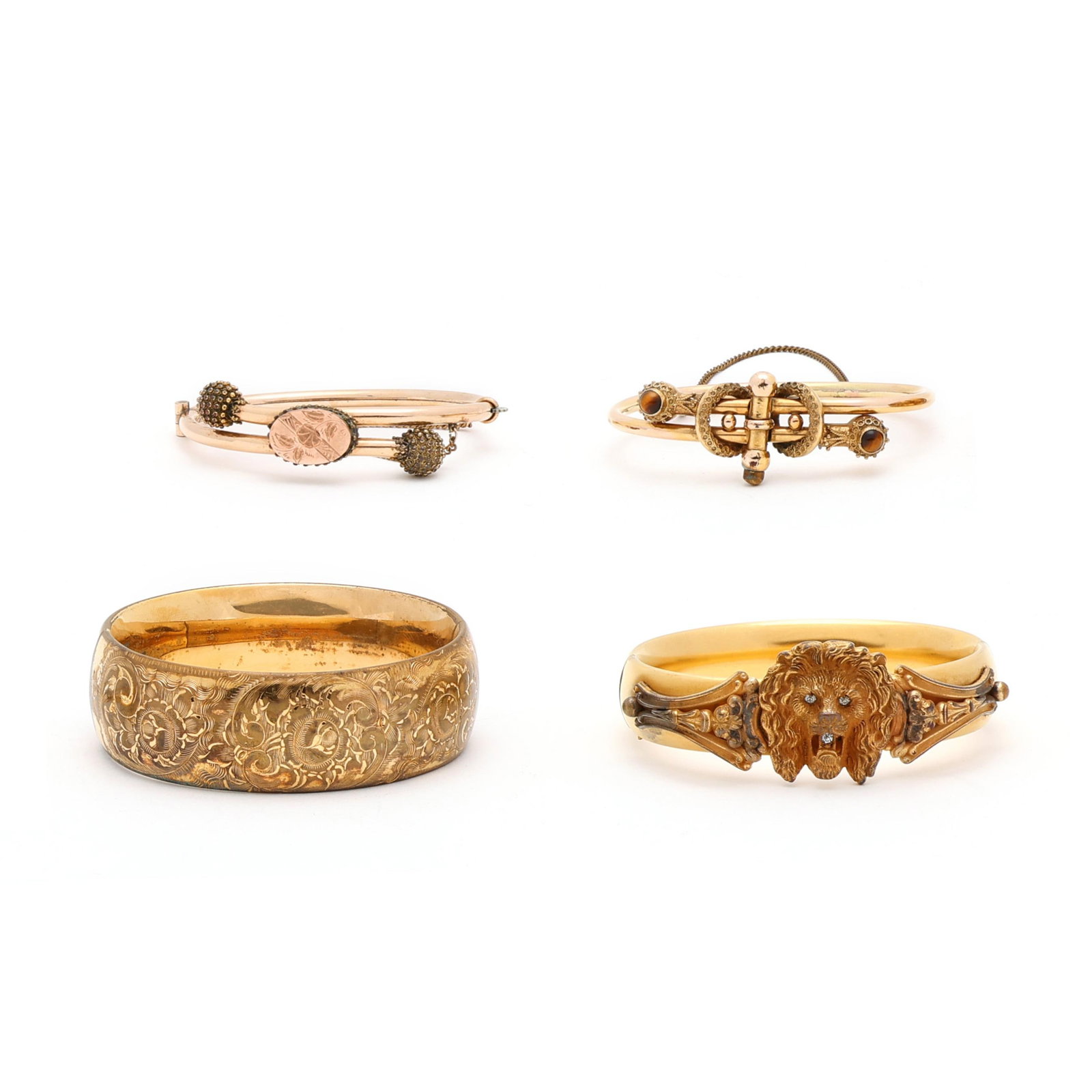 Four Gold and Gold-Filled Bangles (1 of 9)