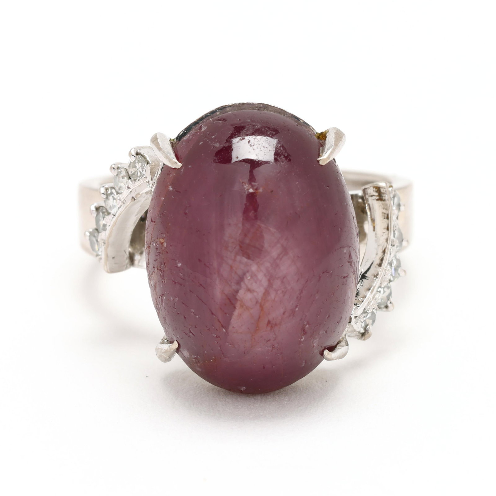 White Gold, Star Ruby, and Diamond Ring (1 of 5)