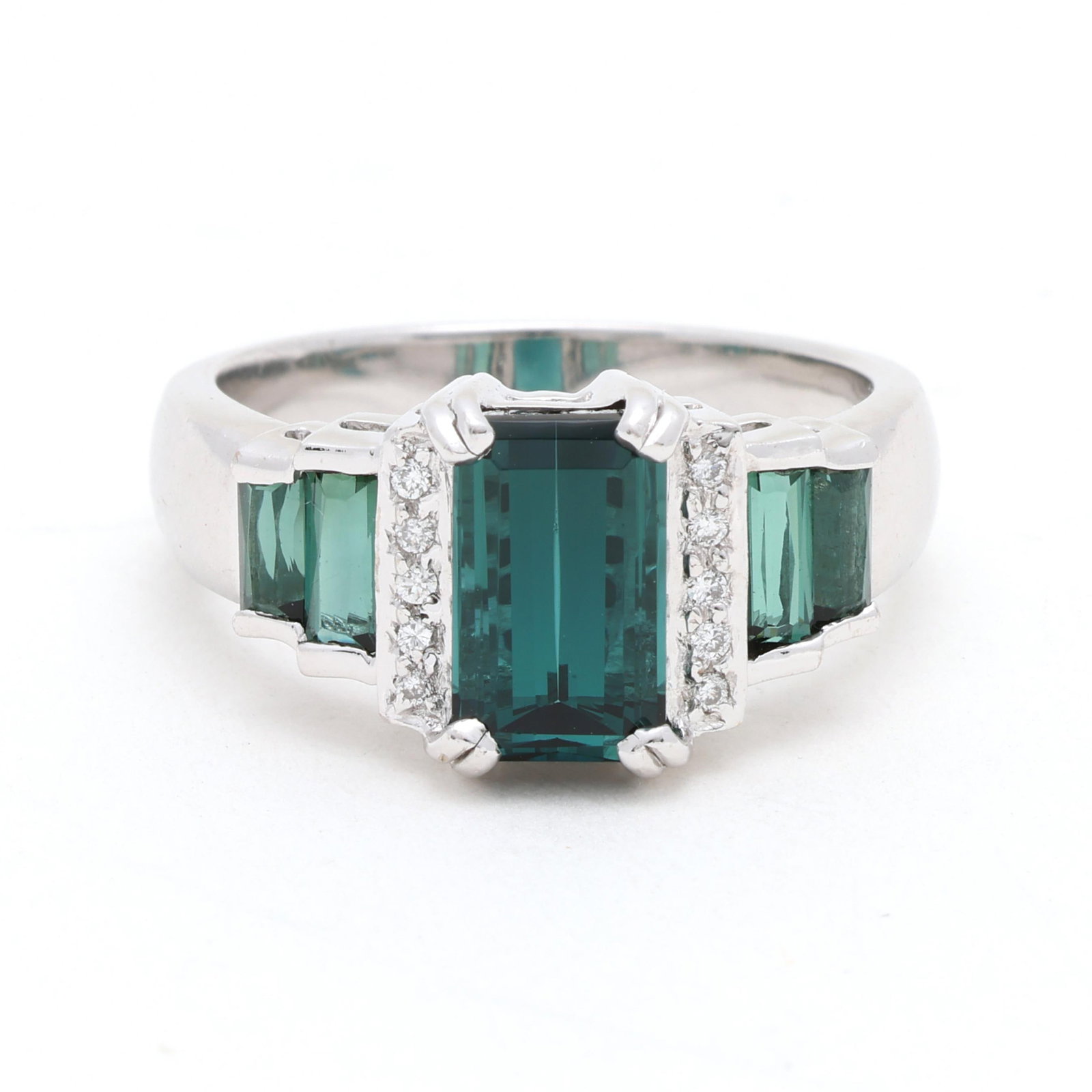 White Gold, Tourmaline, and Diamond Ring (1 of 5)